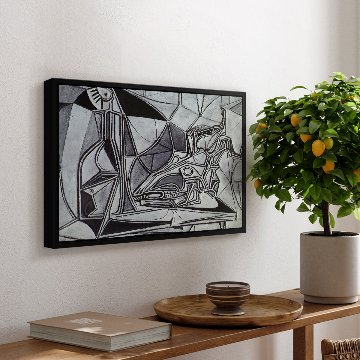 Goat's Skull, Bottle and Candle, 1952 - Floater Framed Canvas Print