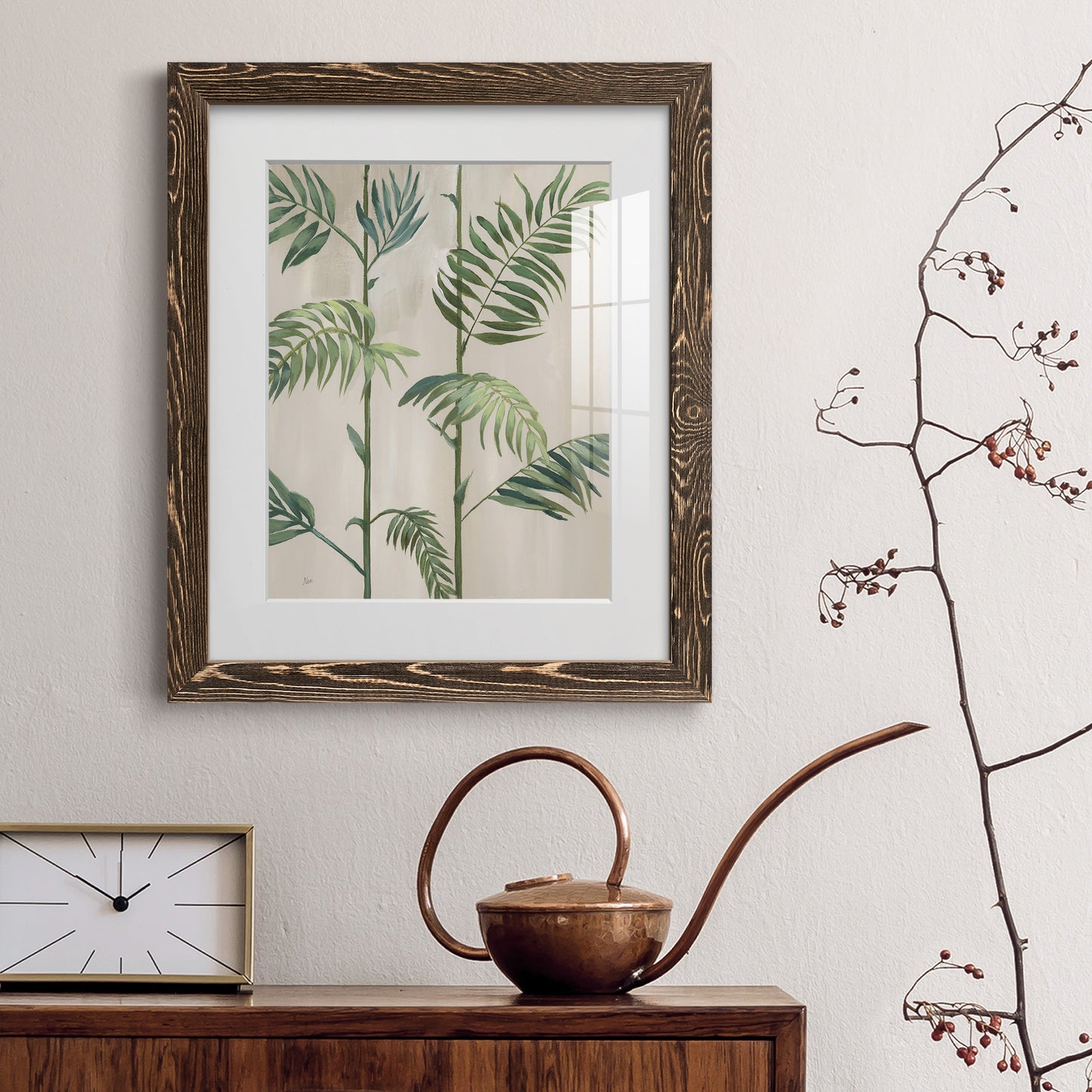 Modern Fronds I - Premium Framed Print - Distressed Barnwood Frame - Ready to Hang