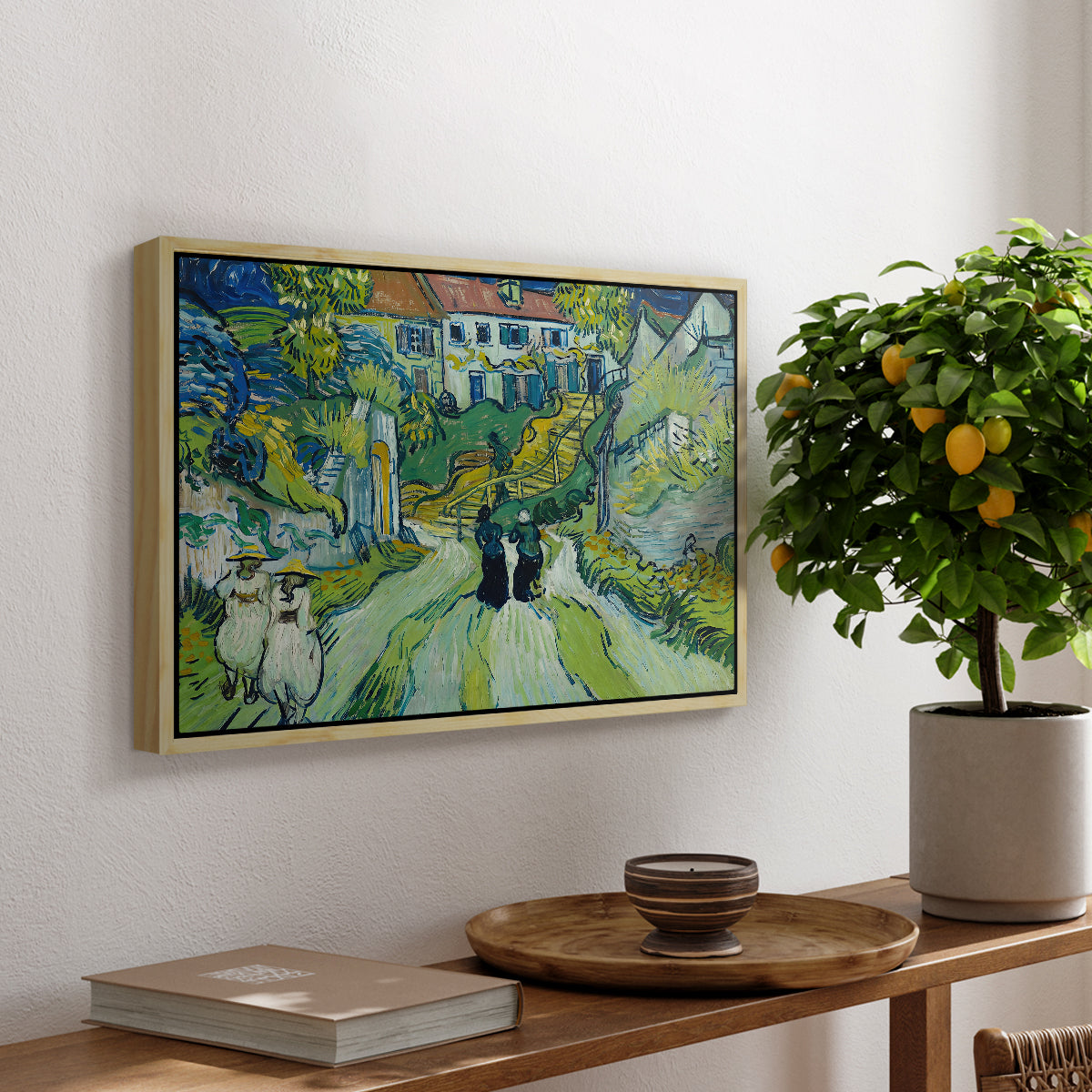 Stairway at Auvers, 1890 - Floater Framed Canvas Print