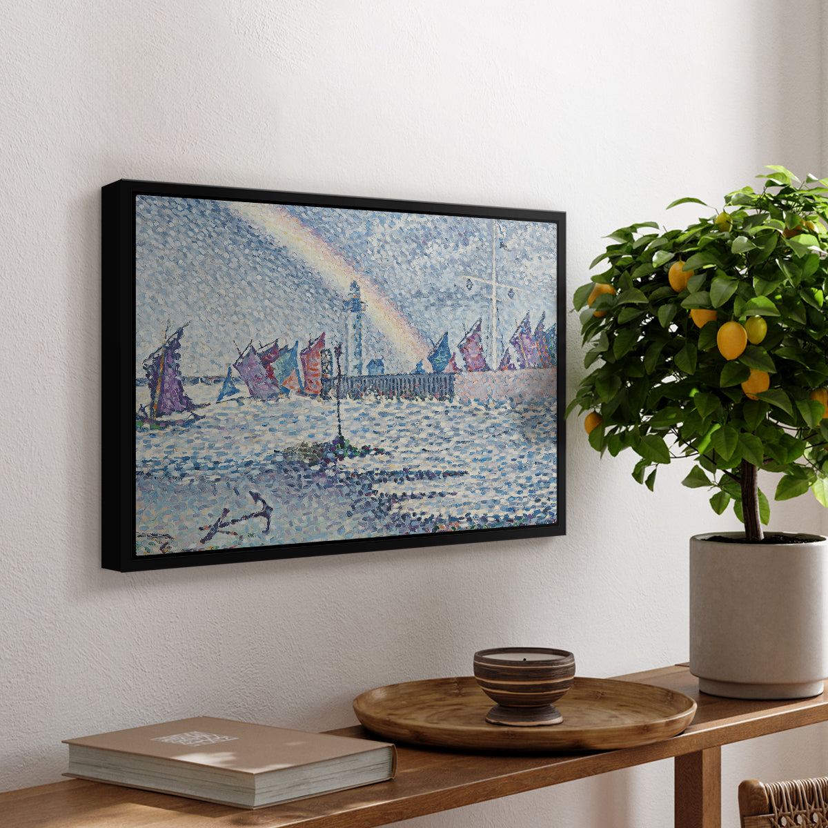 Entrance to the Port of Honfleur, 1899 - Floater Framed Canvas Print
