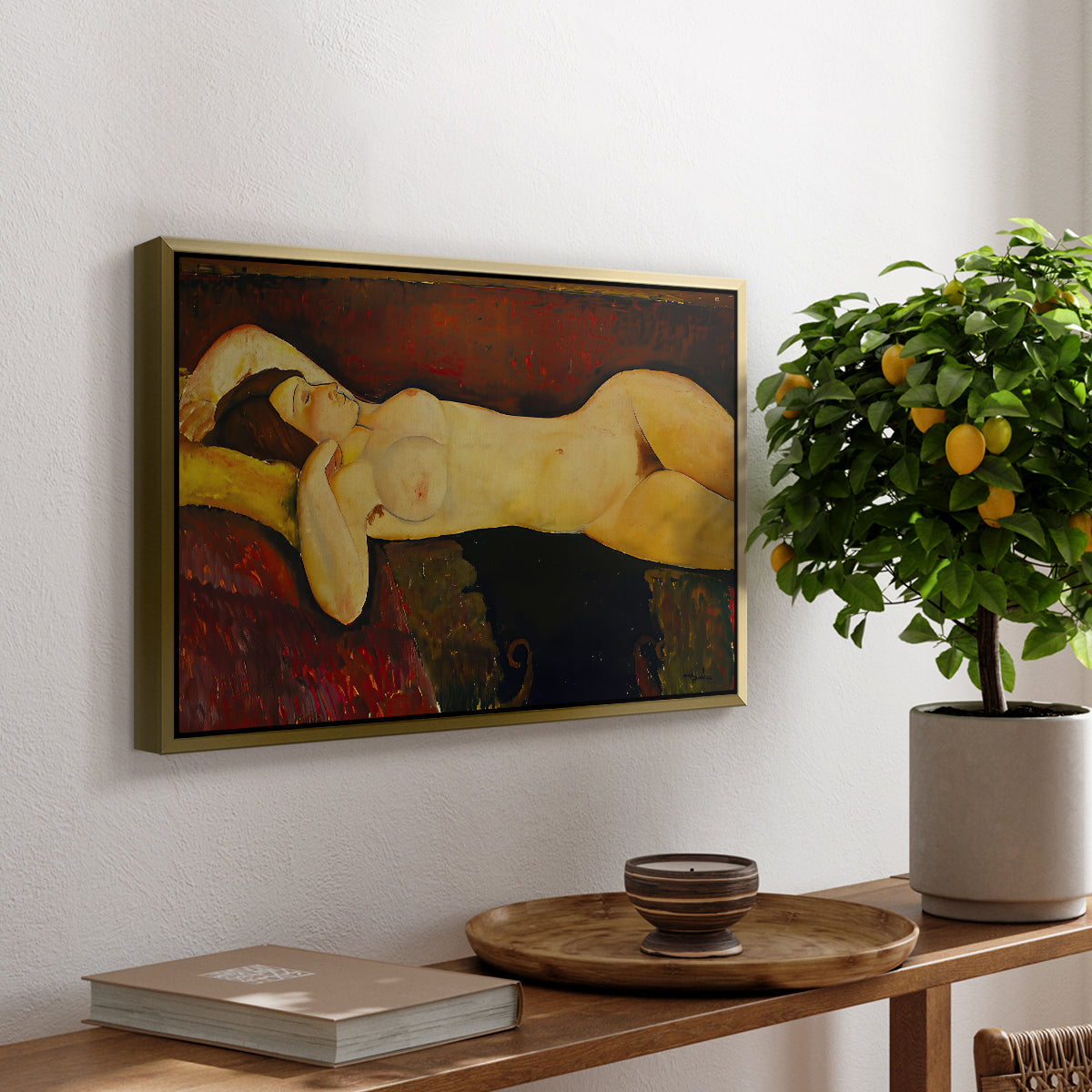 Reclining Nude (Nu couché), 1919 - Floater Framed Canvas Print