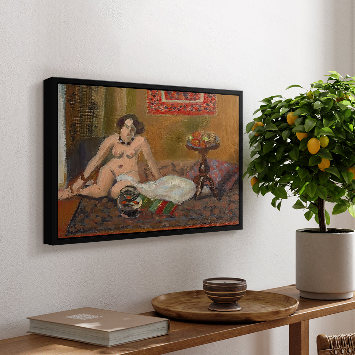 Nude with Goldfish (Nu aux poissons rouges), c. 1922 - Floater Framed Canvas Print