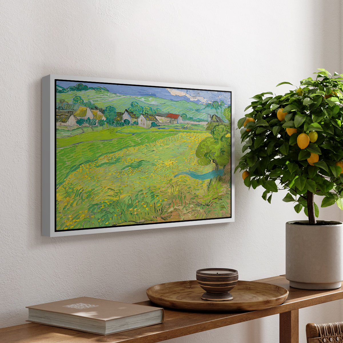 Les Vessenots in Auvers, 1890 - Floater Framed Canvas Print