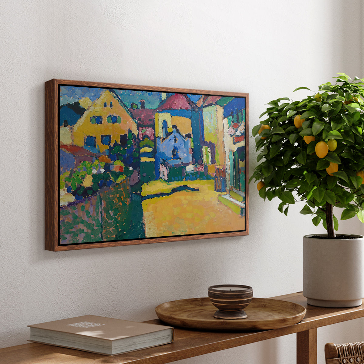 Green Lane in Murnau, 1909 - Floater Framed Canvas Print