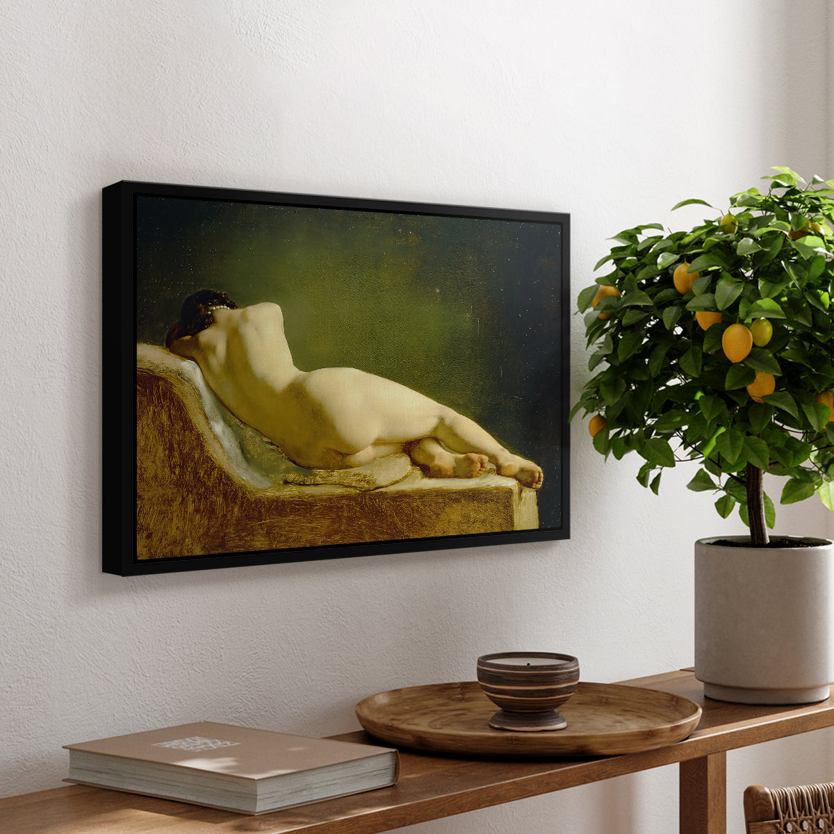Reclining Nude (Liggende model), 1833 - Floater Framed Canvas Print
