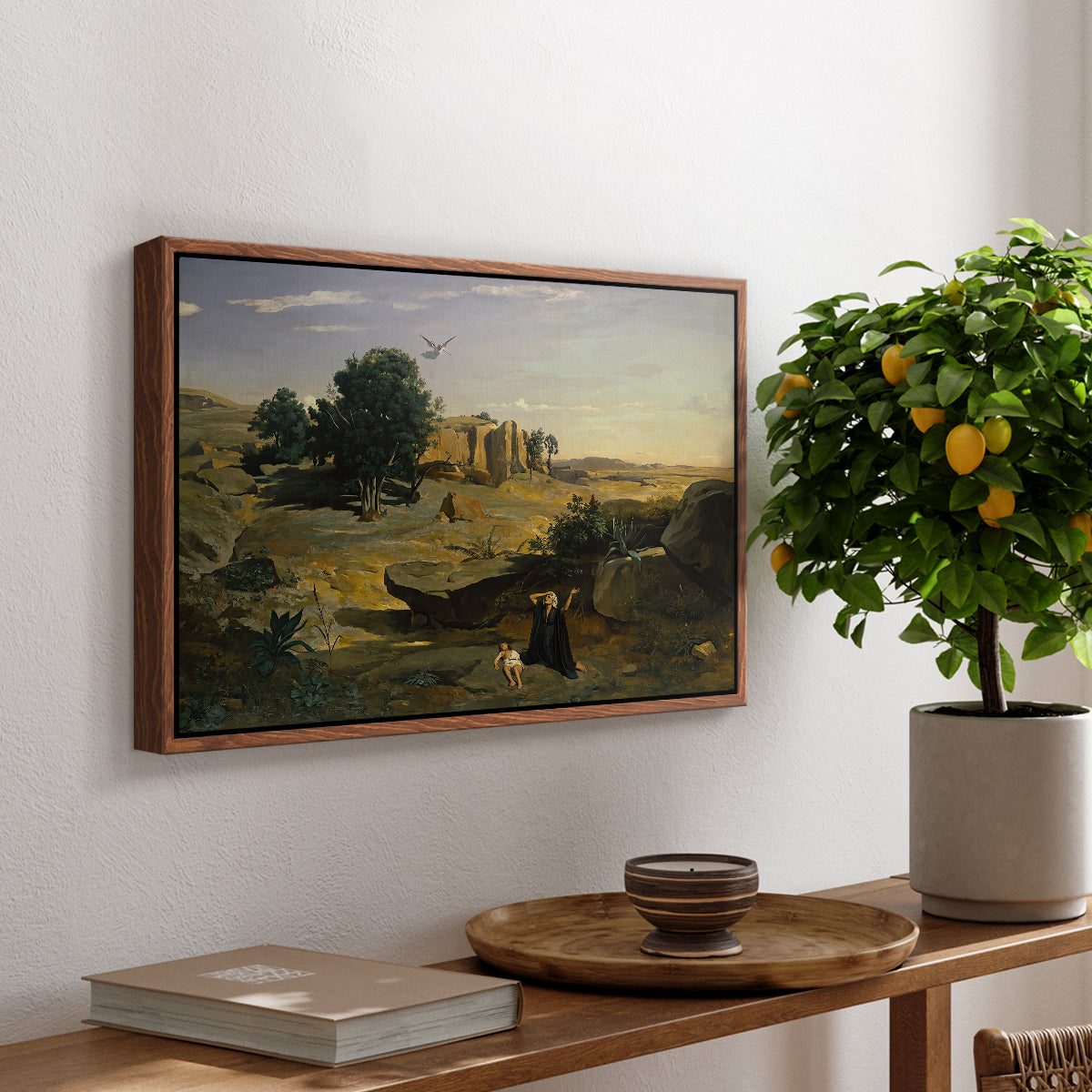 Hagar in the Wilderness, 1835 - Floater Framed Canvas Print
