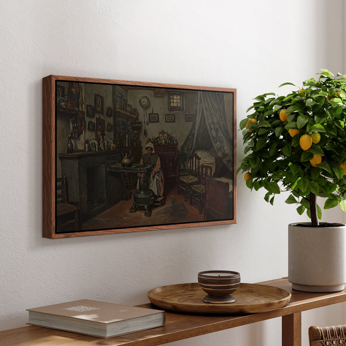 Interior, c. 1865-1870 - Floater Framed Canvas Print