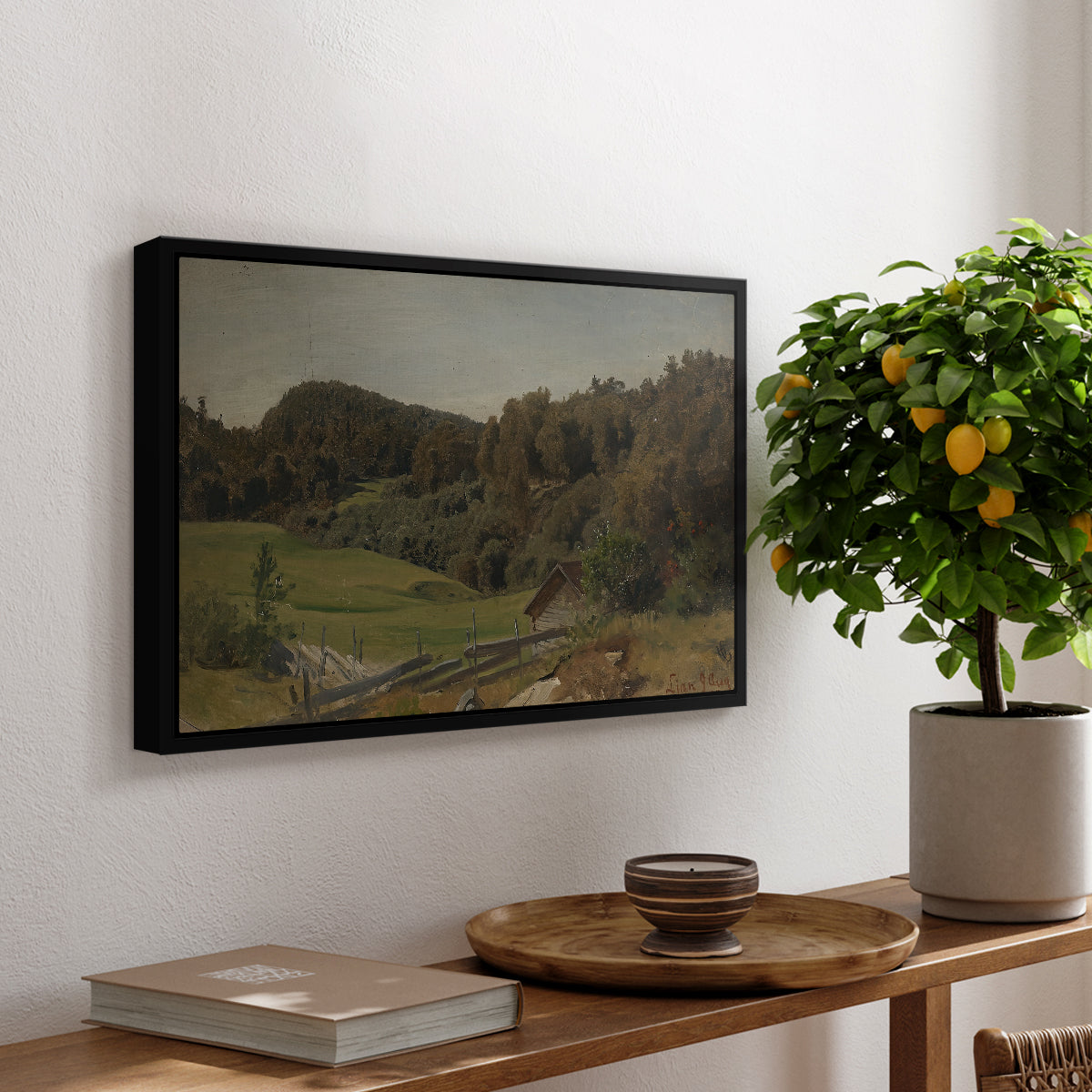 Landscape at Ljan, 1858 - Floater Framed Canvas Print
