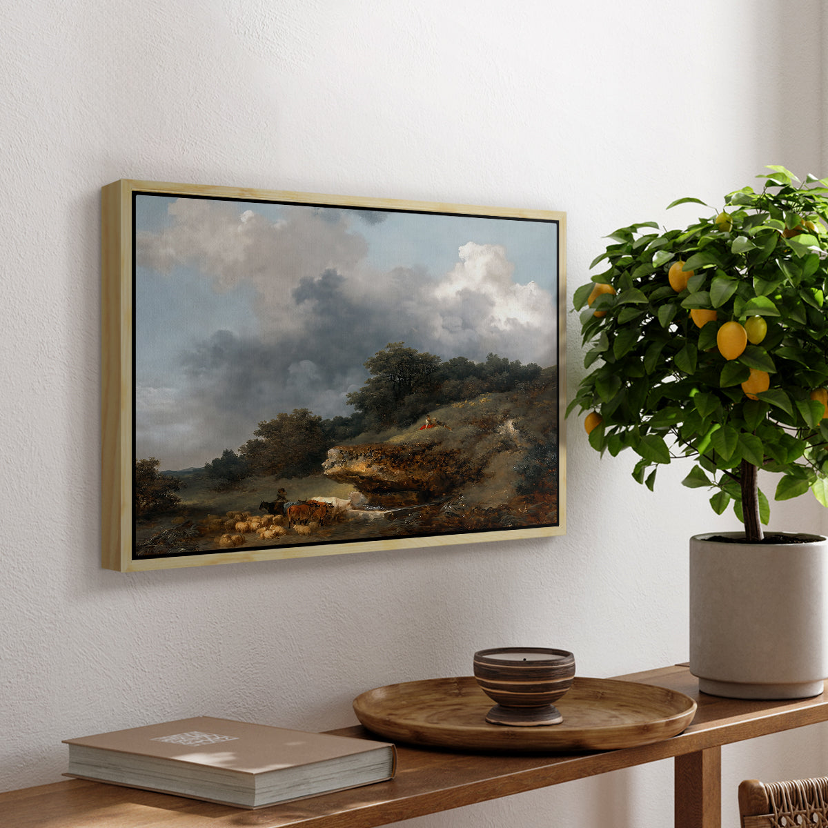 The Watering Place, c. 1765 - Floater Framed Canvas Print
