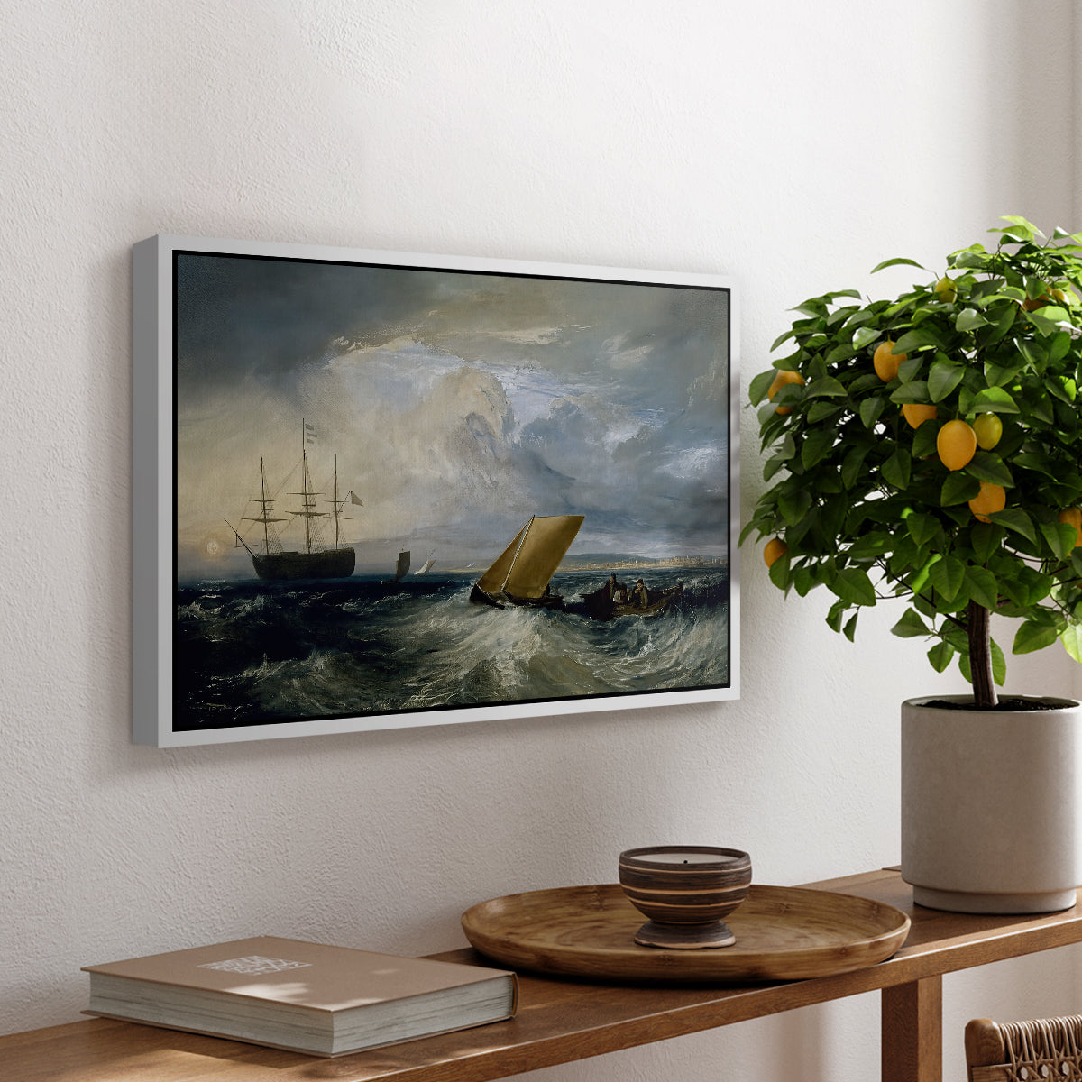 Sheerness as Seen from the Nore, 1808 - Floater Framed Canvas Print