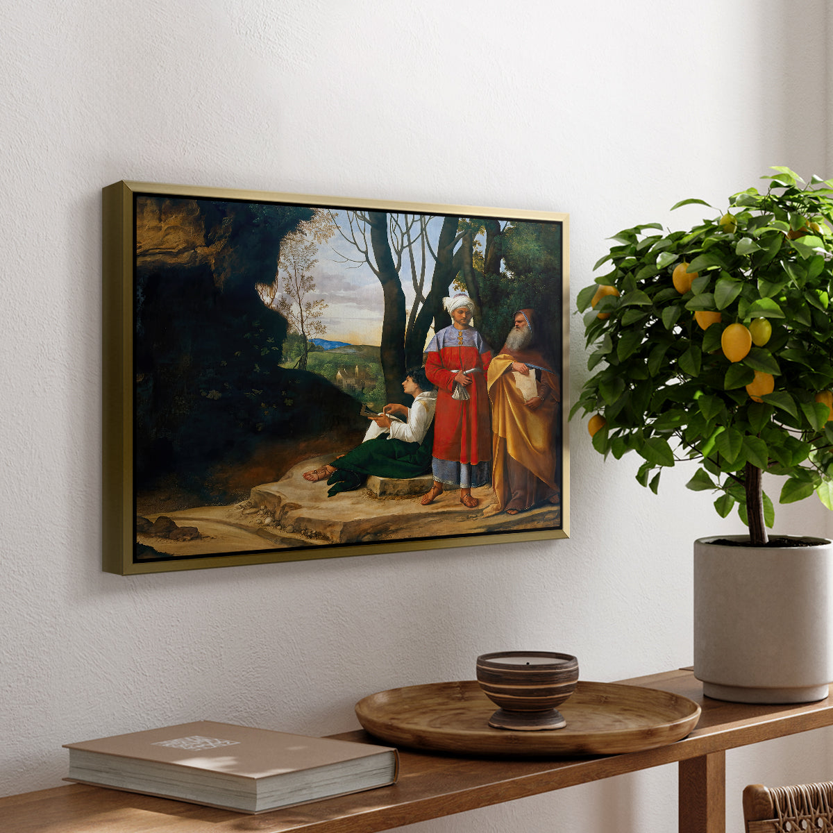 The Three Philosophers, c. 1508-1509 - Floater Framed Canvas Print