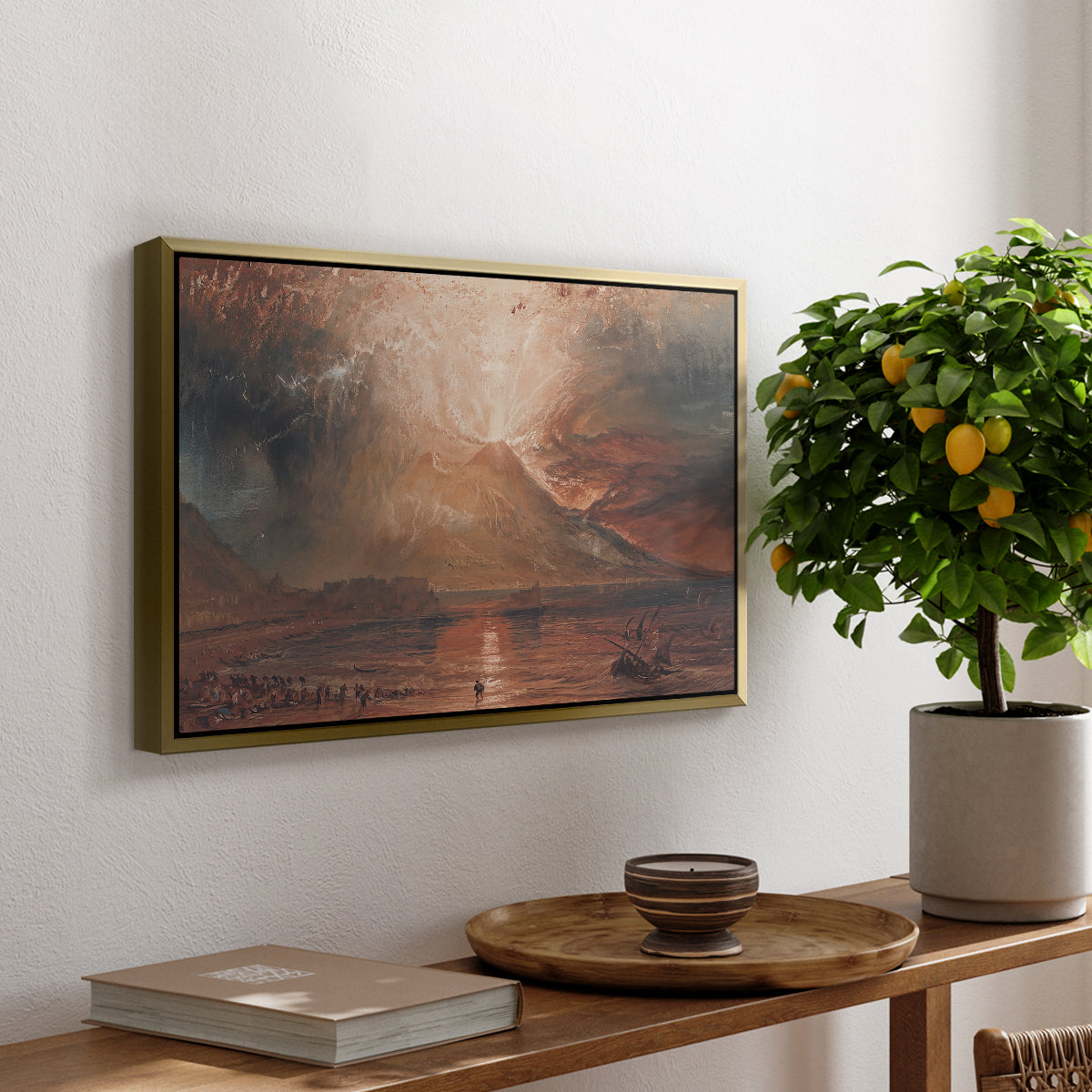 Vesuvius in Eruption, c. 1817 - Floater Framed Canvas Print