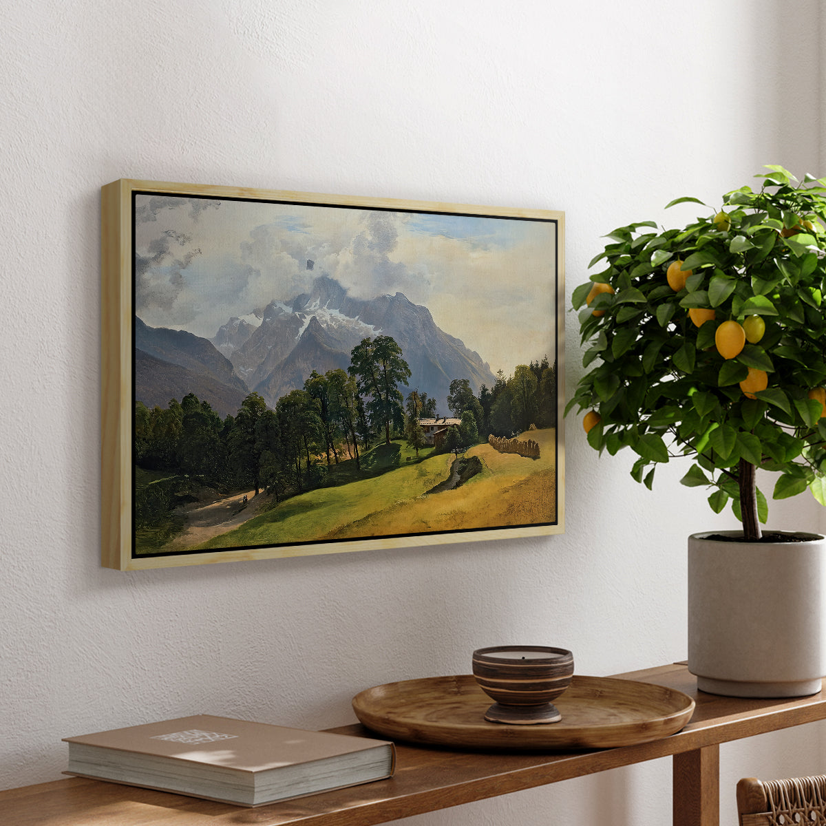 Mountains in Berchtesgaden - Floater Framed Canvas Print
