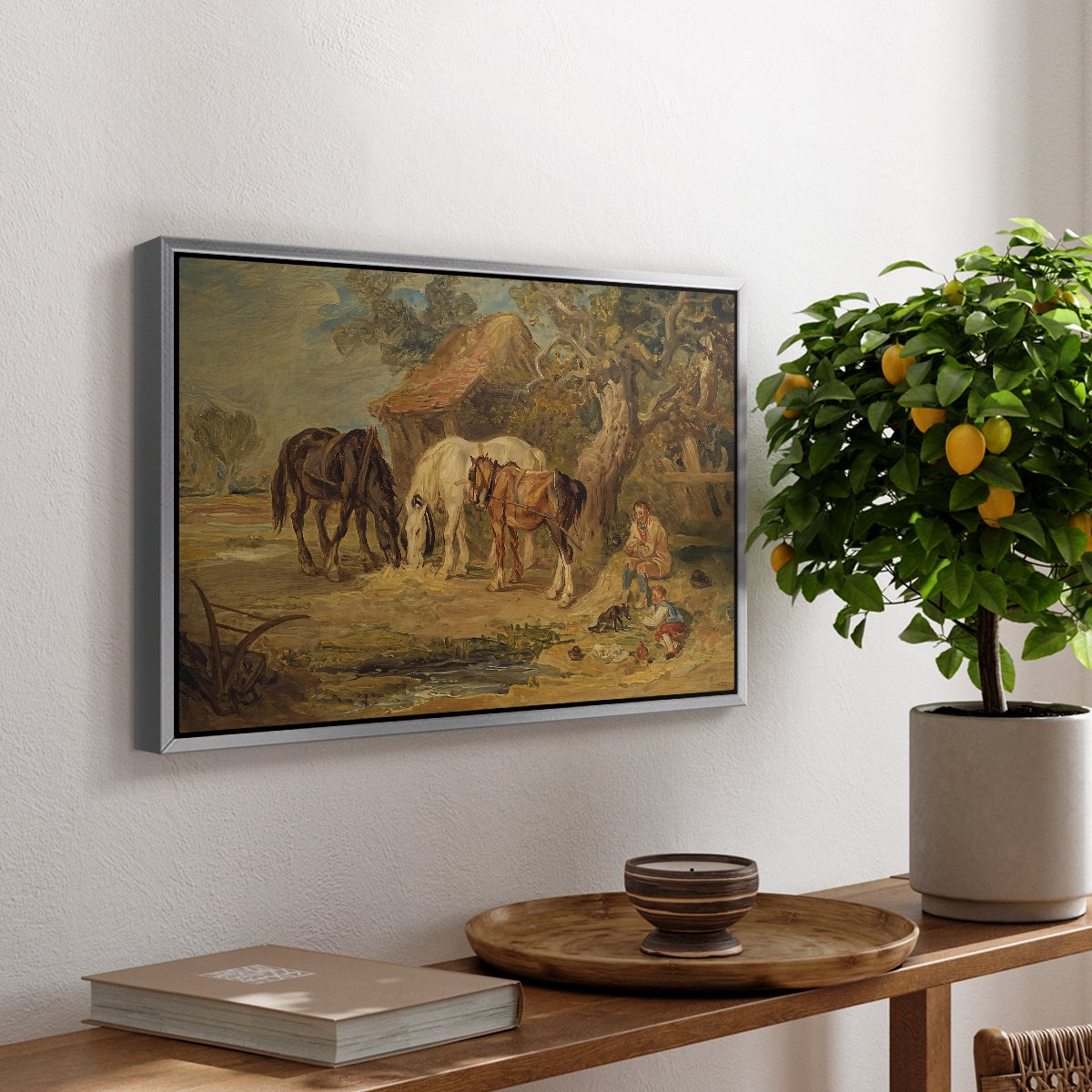 The Midday Meal, 1835 - Floater Framed Canvas Print