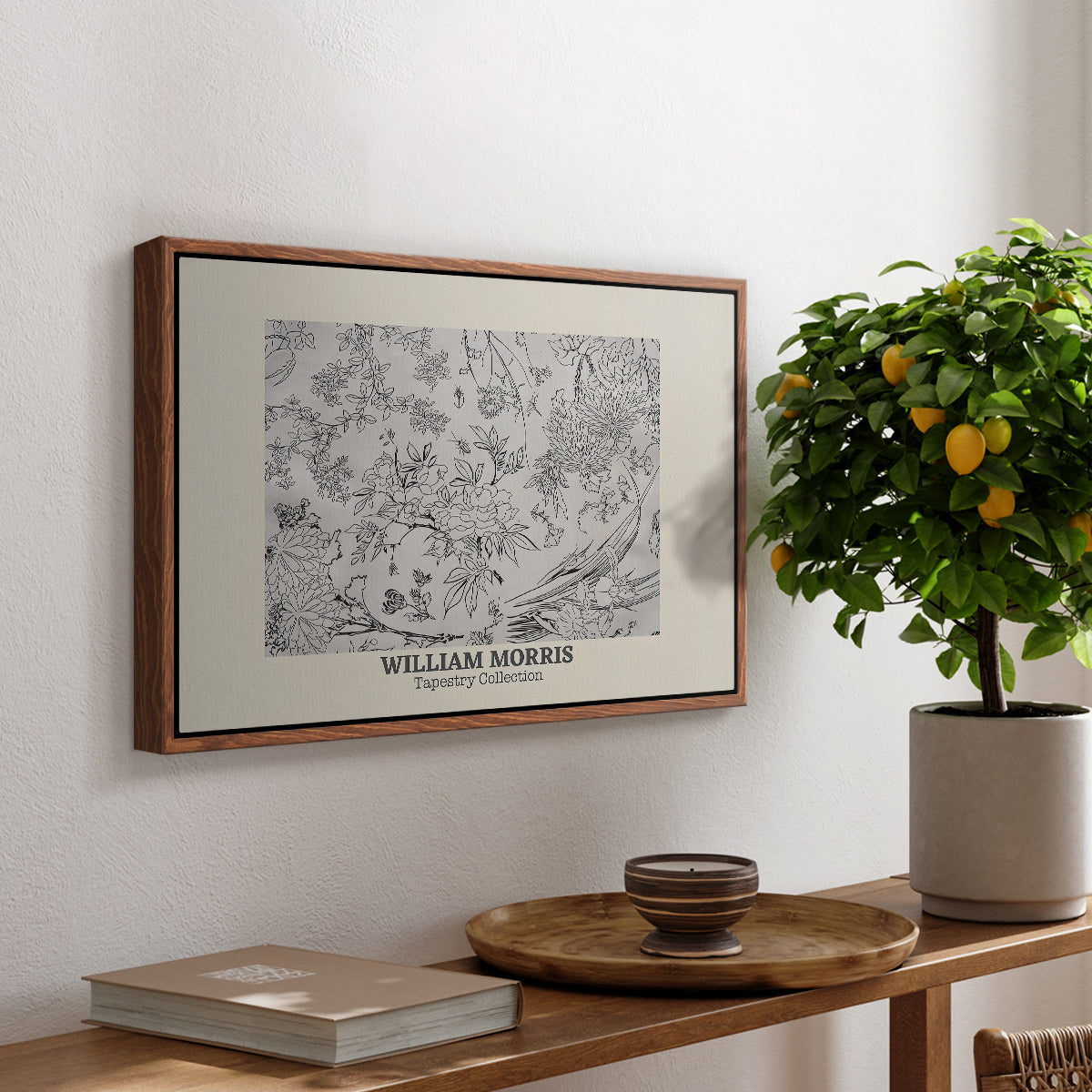 Fleurs, 1866 (Morris Inspired) - Floater Framed Canvas Print