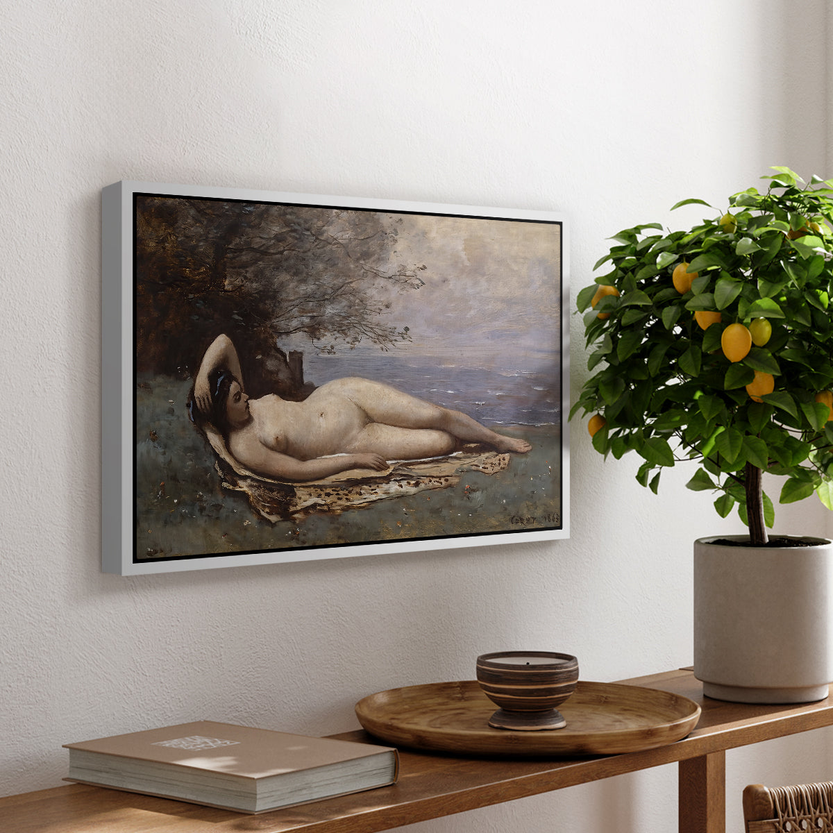 Bacchante by the Sea, 1865 - Floater Framed Canvas Print