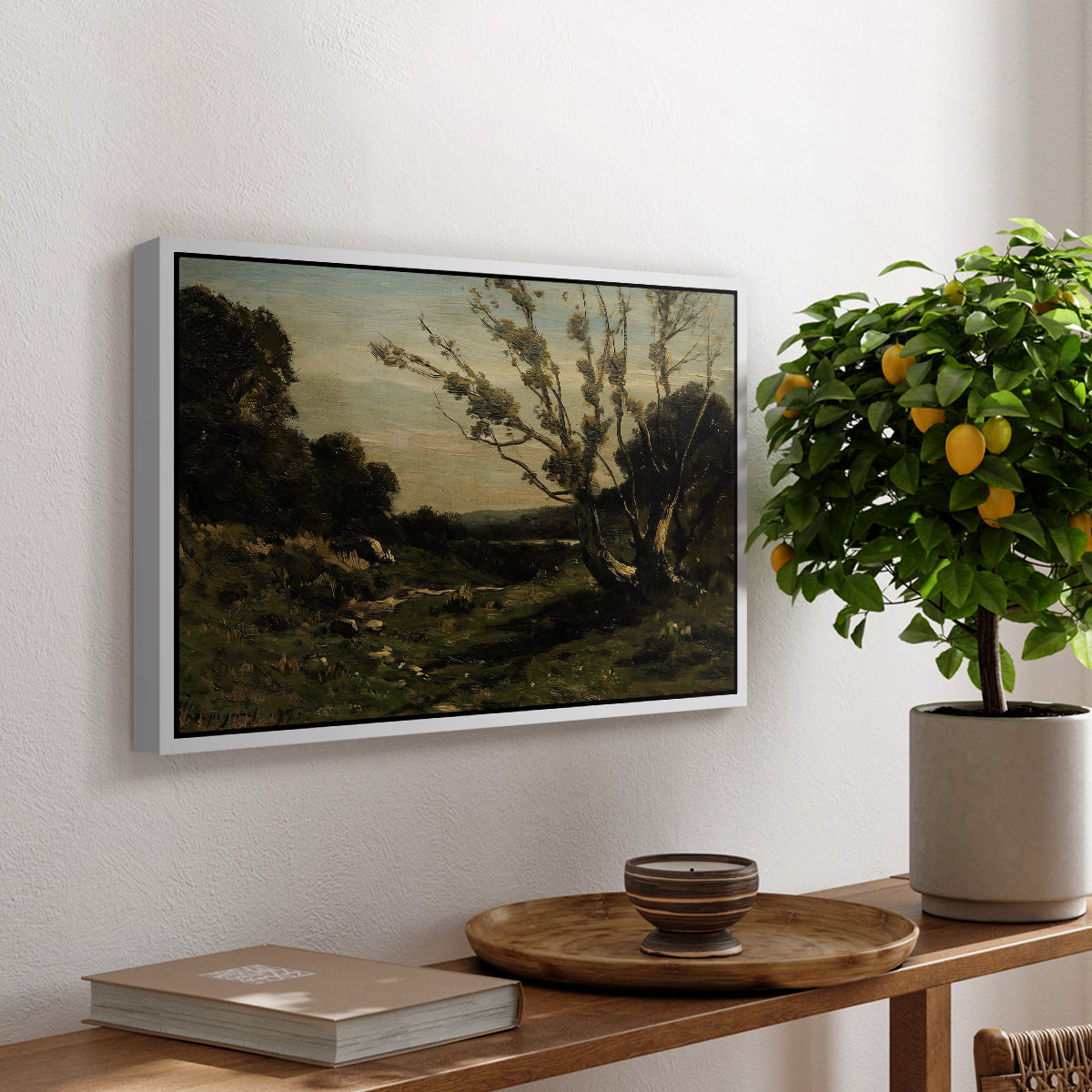 Morning in the Nievre, 1877 - Floater Framed Canvas Print