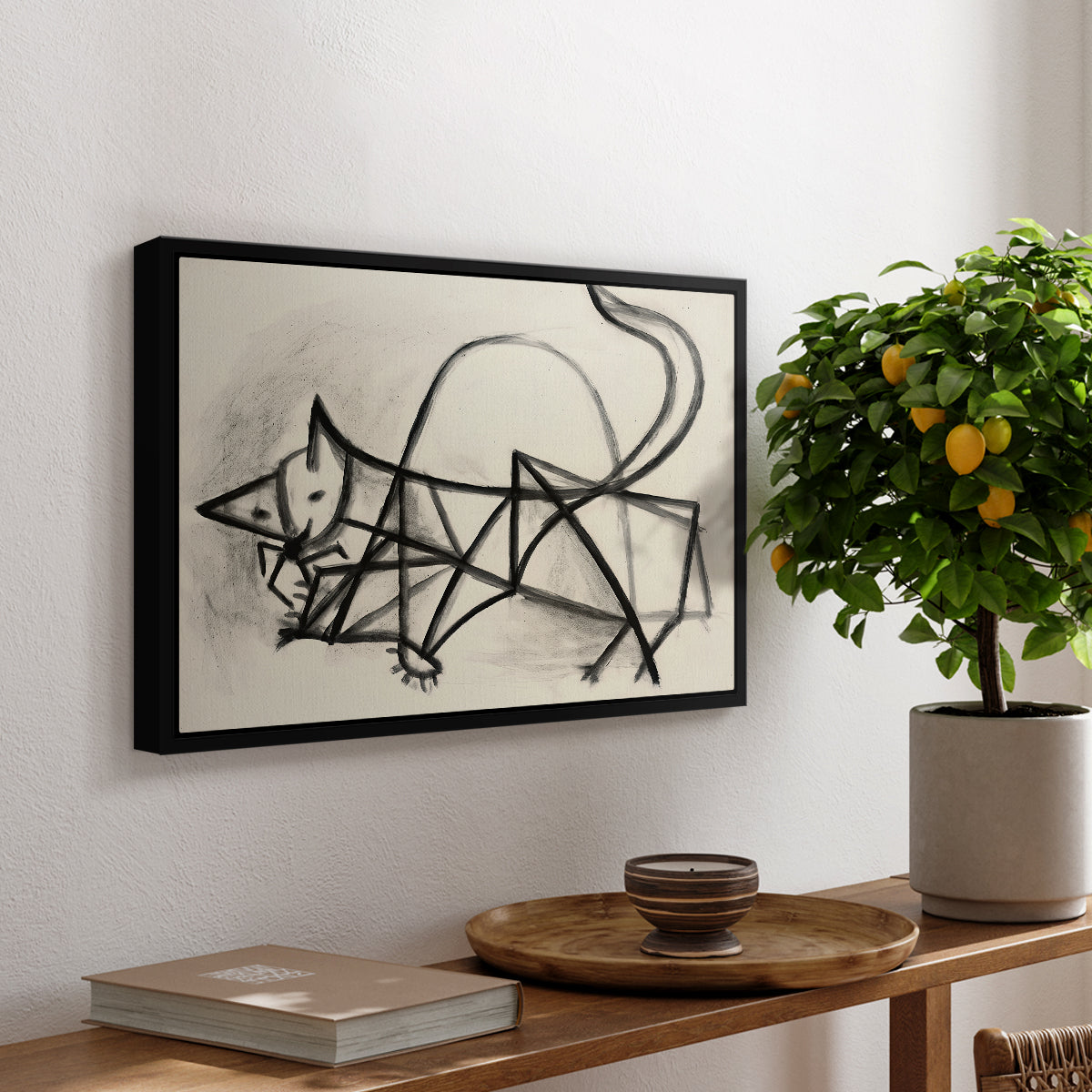 Study of a Cat (Étude de chat), 1946 - Floater Framed Canvas Print