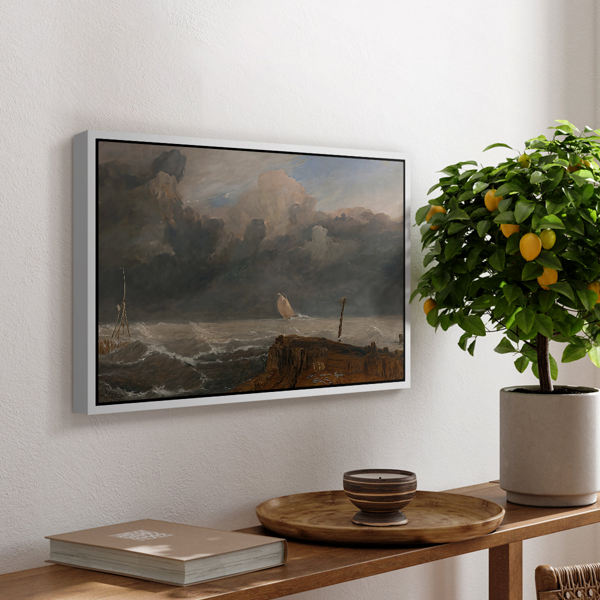 Port Ruysdael, 1827 - Floater Framed Canvas Print
