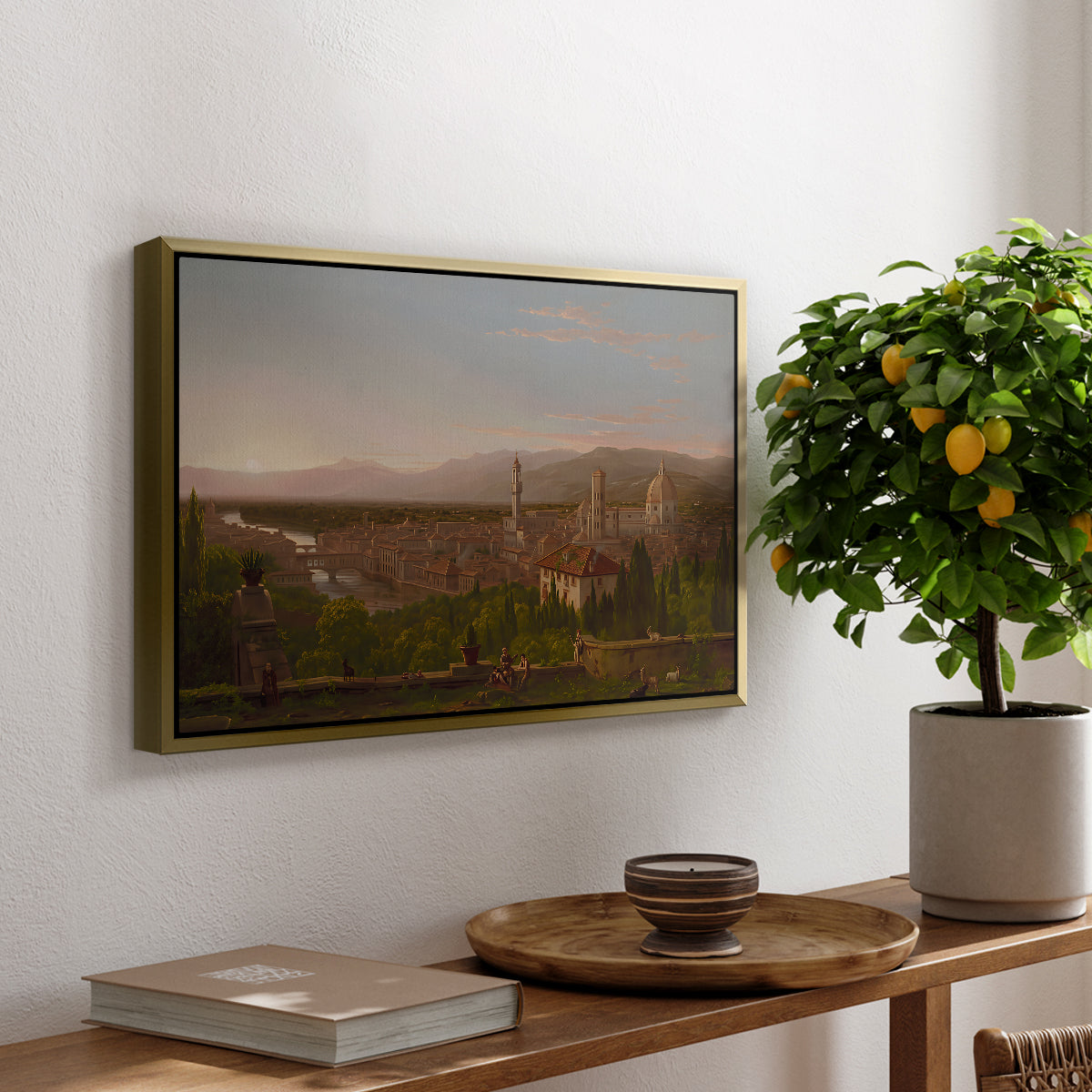 View of Florence from San Miniato, 1837 - Floater Framed Canvas Print