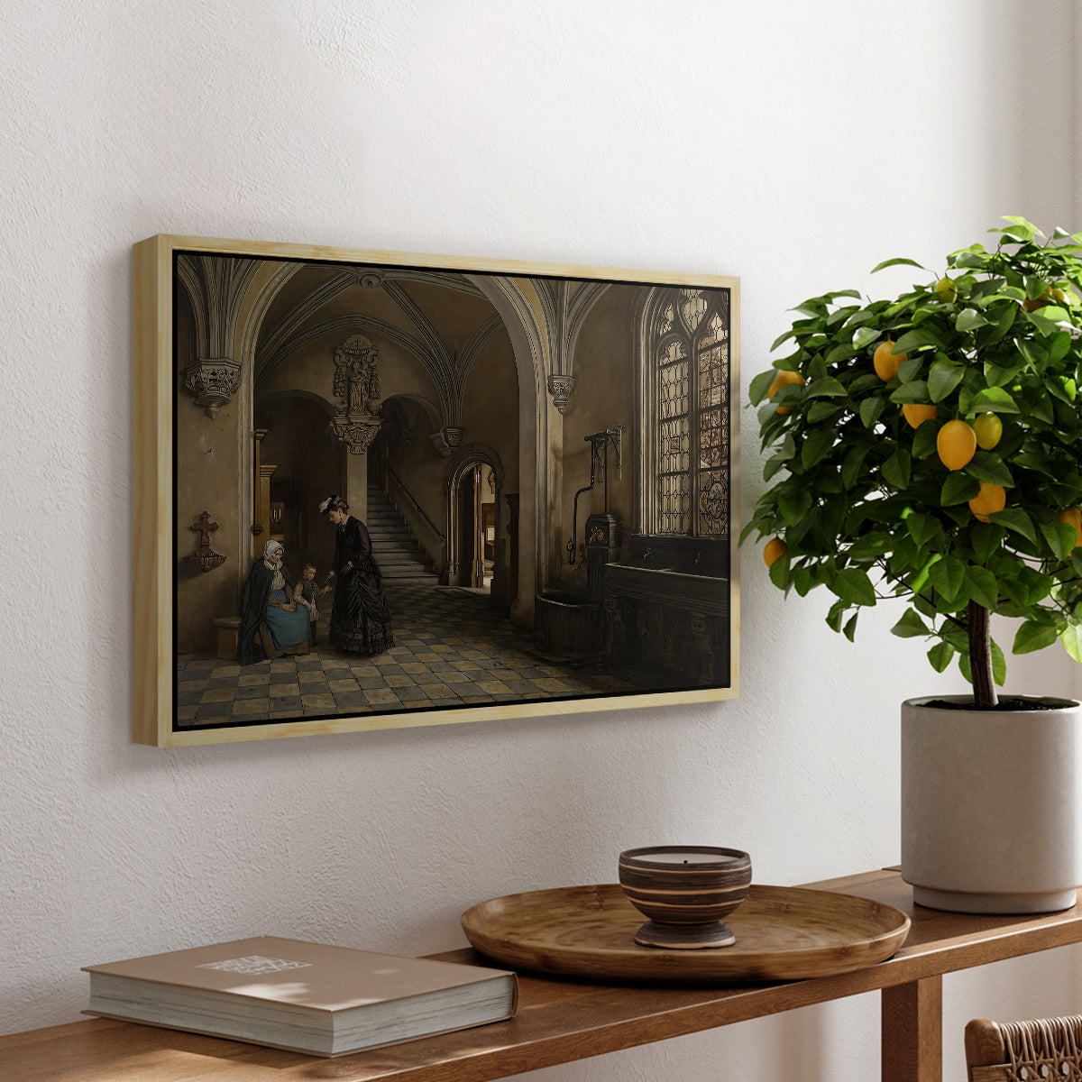 Interior of the Church of Saint Paul in Antwerp, c. 1865-1869 - Floater Framed Canvas Print