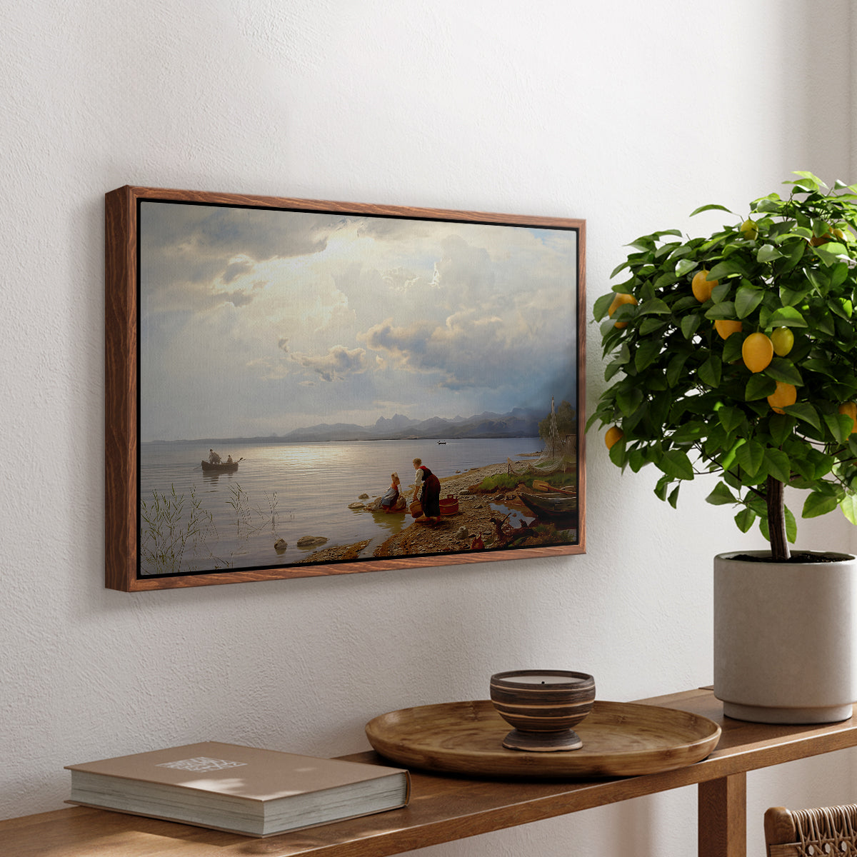 On the Banks of the Chiemsee, 1871 - Floater Framed Canvas Print