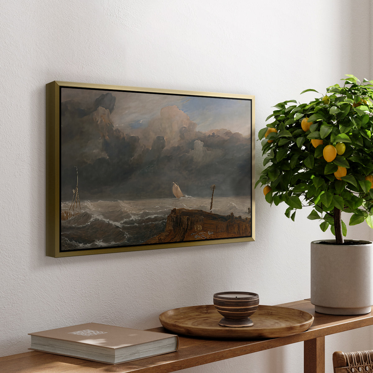 Port Ruysdael, 1827 - Floater Framed Canvas Print