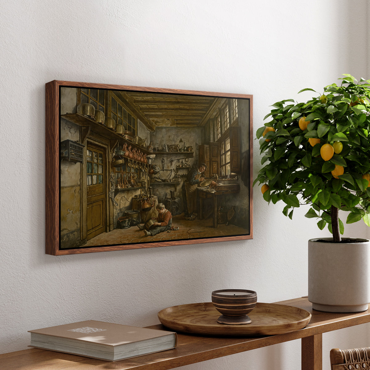 The Tinker, 1861 - Floater Framed Canvas Print