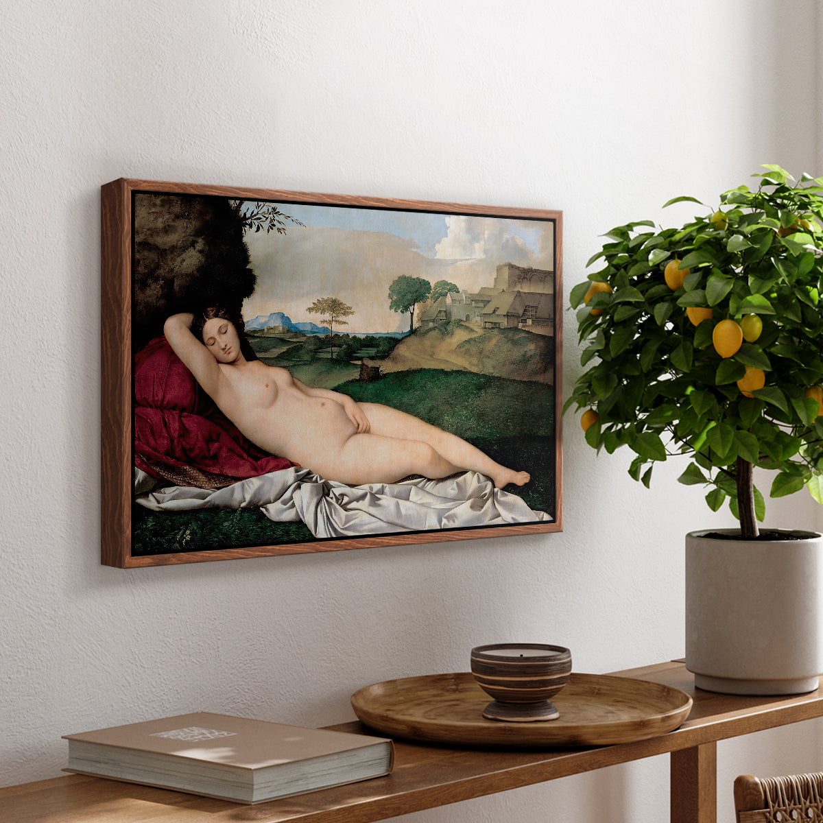 Sleeping Venus, c. 1510 - Floater Framed Canvas Print