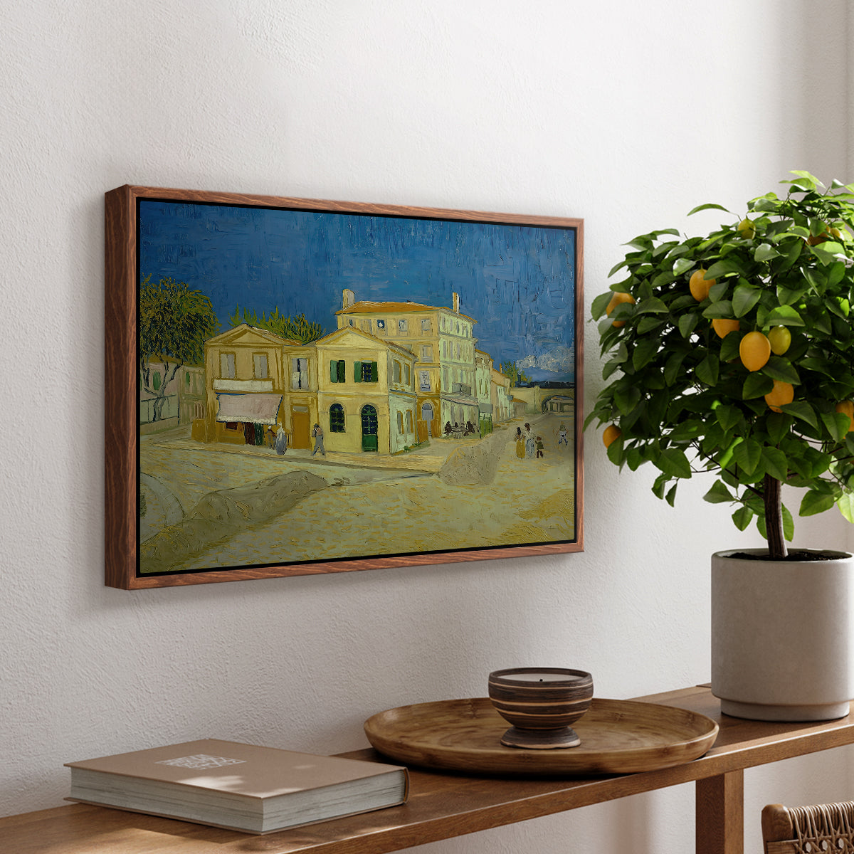 The Yellow House (The Street), 1888 - Floater Framed Canvas Print