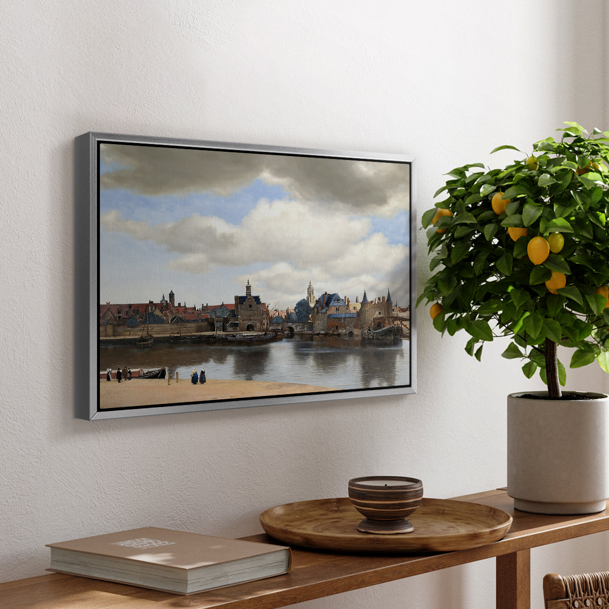 View of Delft, c. 1660-1661 - Floater Framed Canvas Print