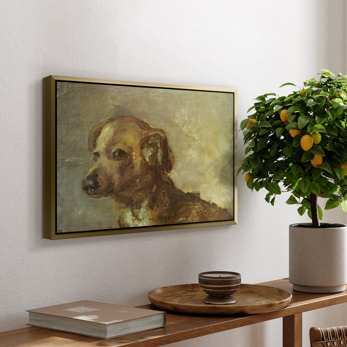 Cliper, the Artist's Dog, 1895 - Floater Framed Canvas Print