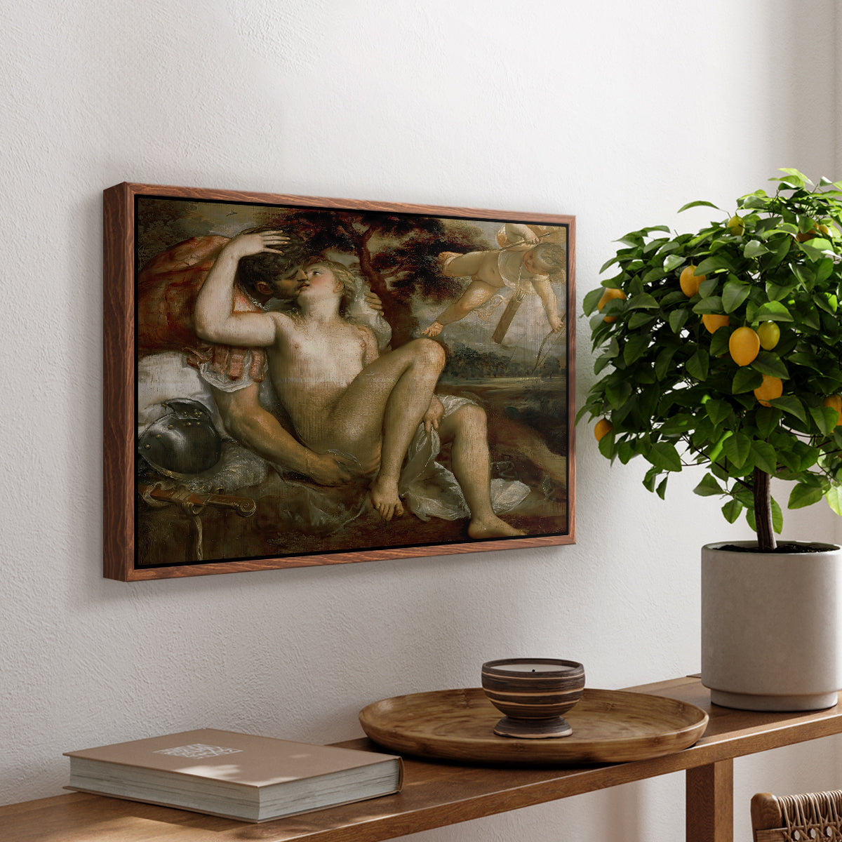 Mars, Venus and Cupid, c. 1530 - Floater Framed Canvas Print