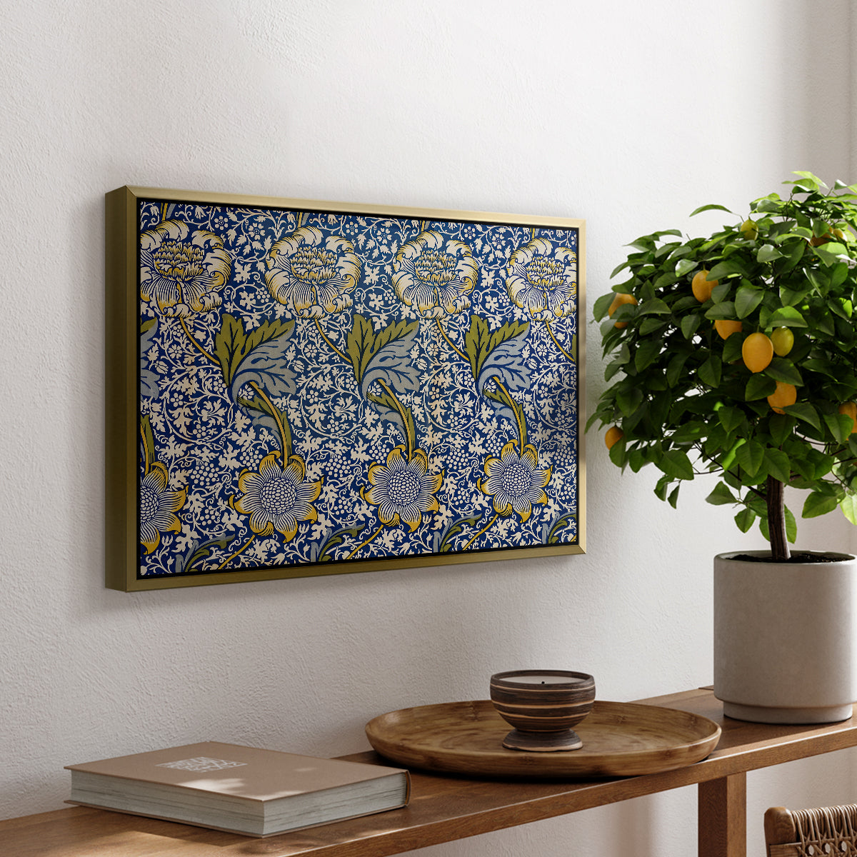 Kennet - Indigo/Gold, 1883 - Floater Framed Canvas Print