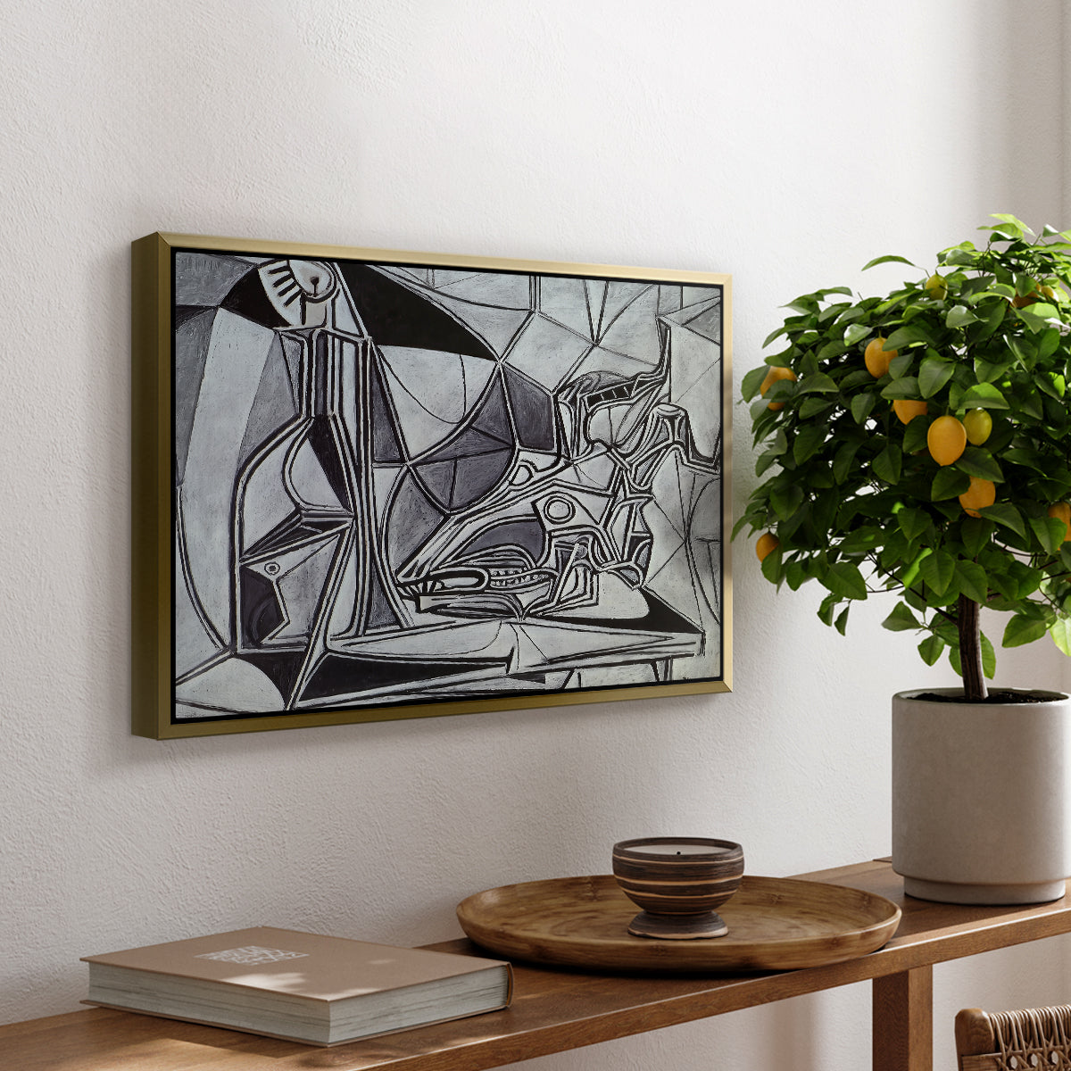 Goat's Skull, Bottle and Candle, 1952 - Floater Framed Canvas Print