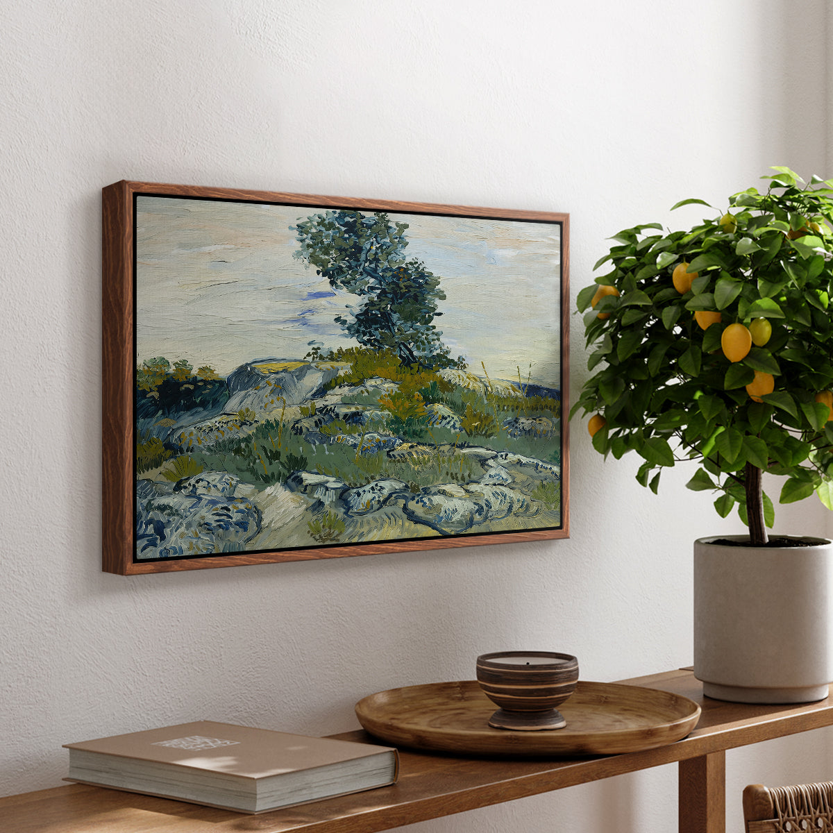 The Rocks, 1888 - Floater Framed Canvas Print
