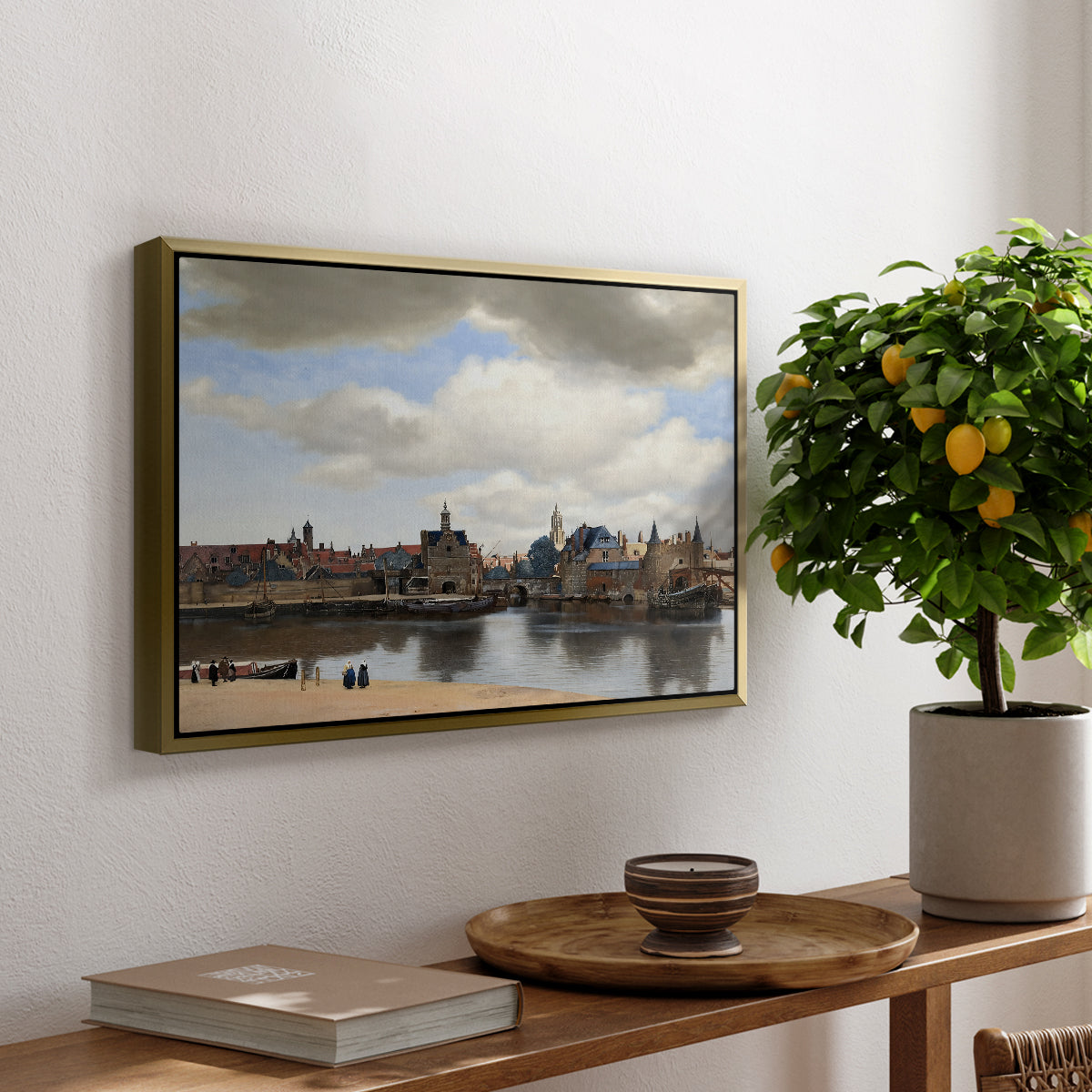 View of Delft, c. 1660-1661 - Floater Framed Canvas Print