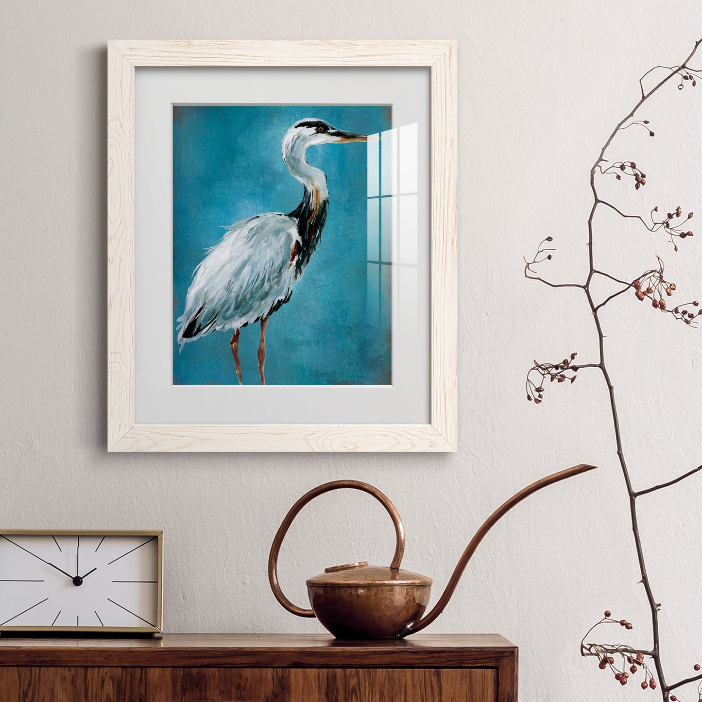 Great Blue Heron I - Premium Framed Print - Distressed Barnwood Frame - Ready to Hang