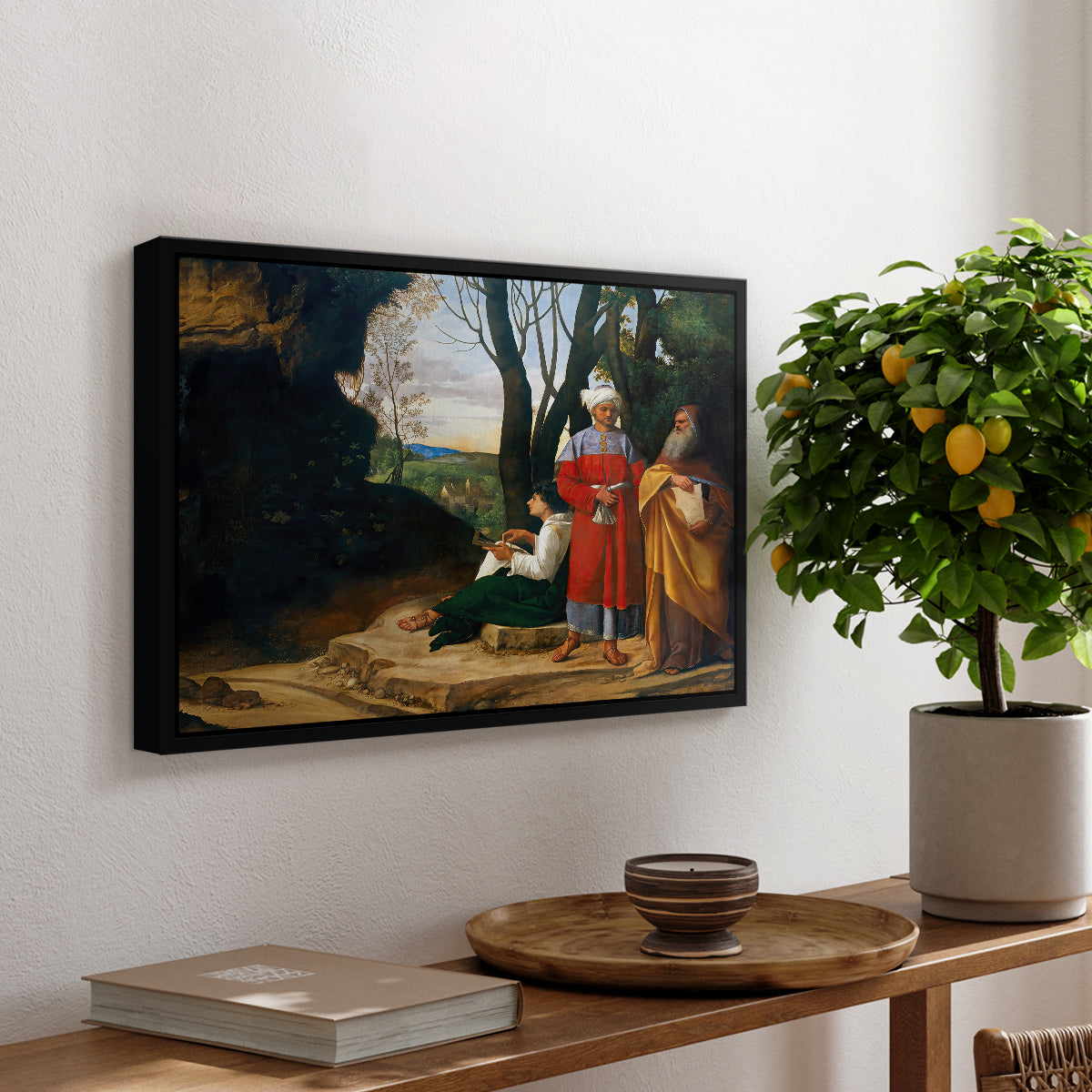 The Three Philosophers, c. 1508-1509 - Floater Framed Canvas Print