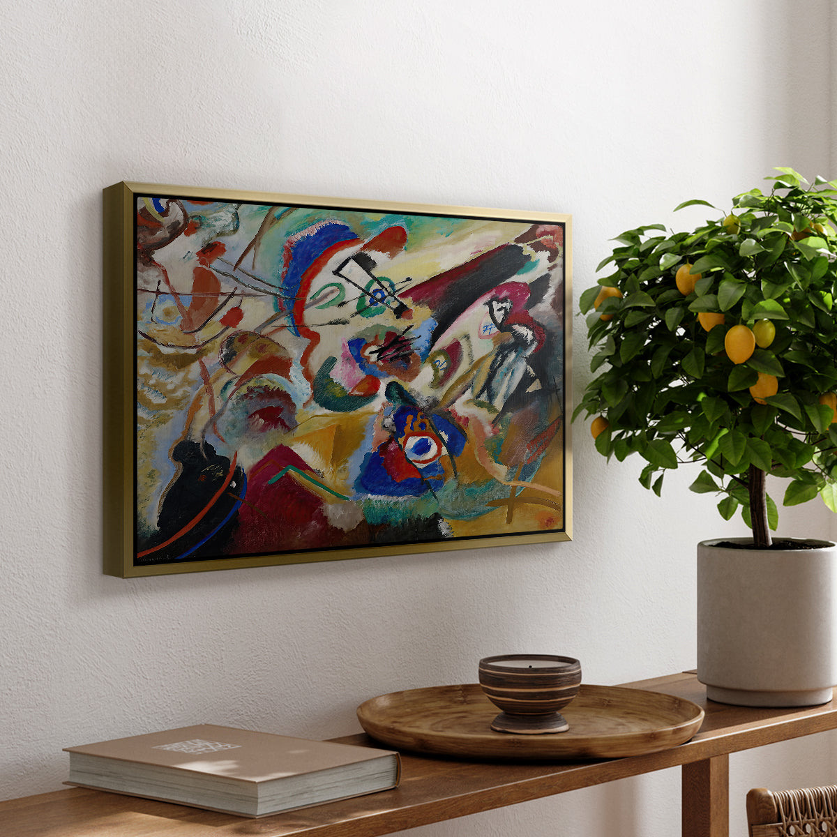Fragment 2 for Composition VII, 1913 - Floater Framed Canvas Print