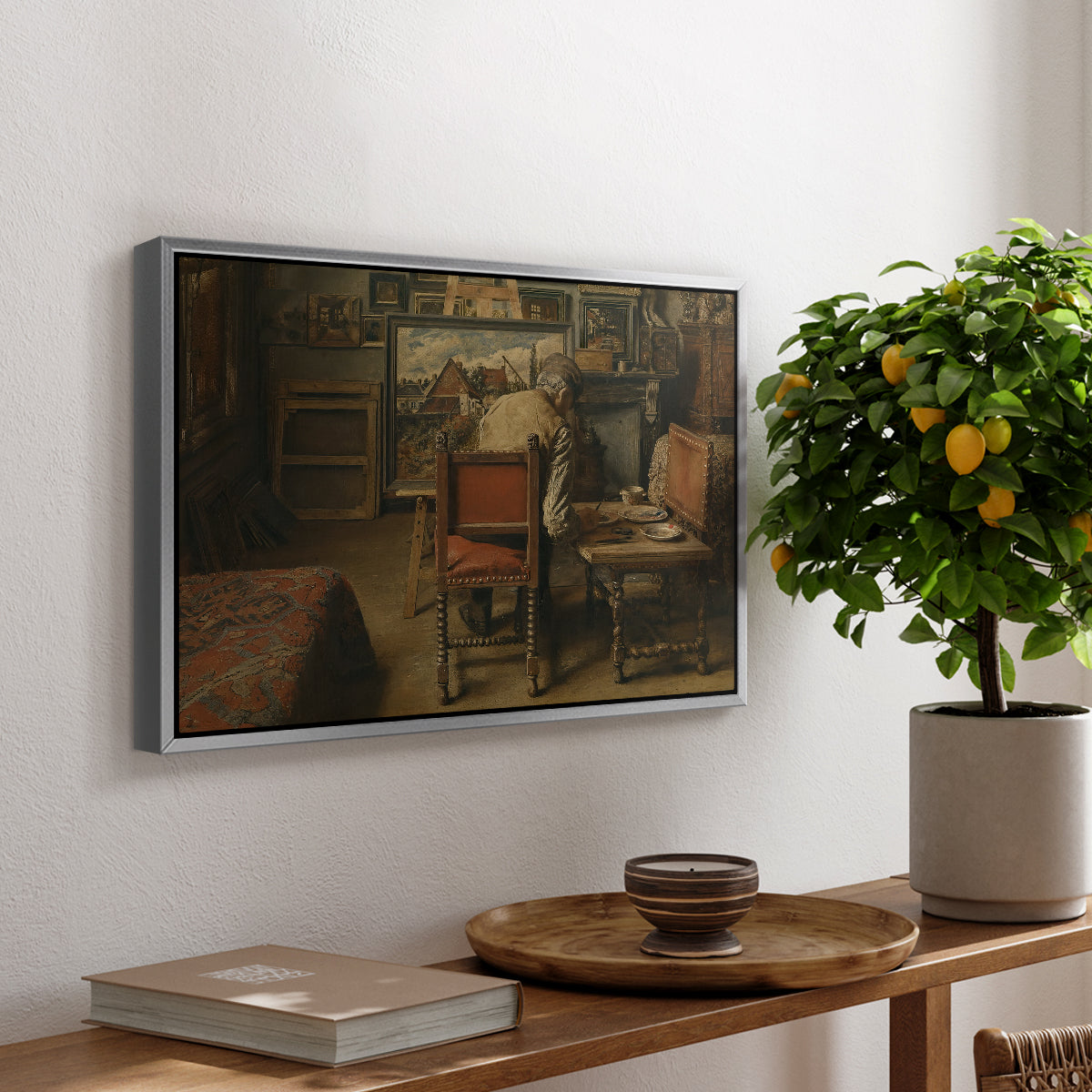 The Retoucher (The Restorer), 1876 - Floater Framed Canvas Print