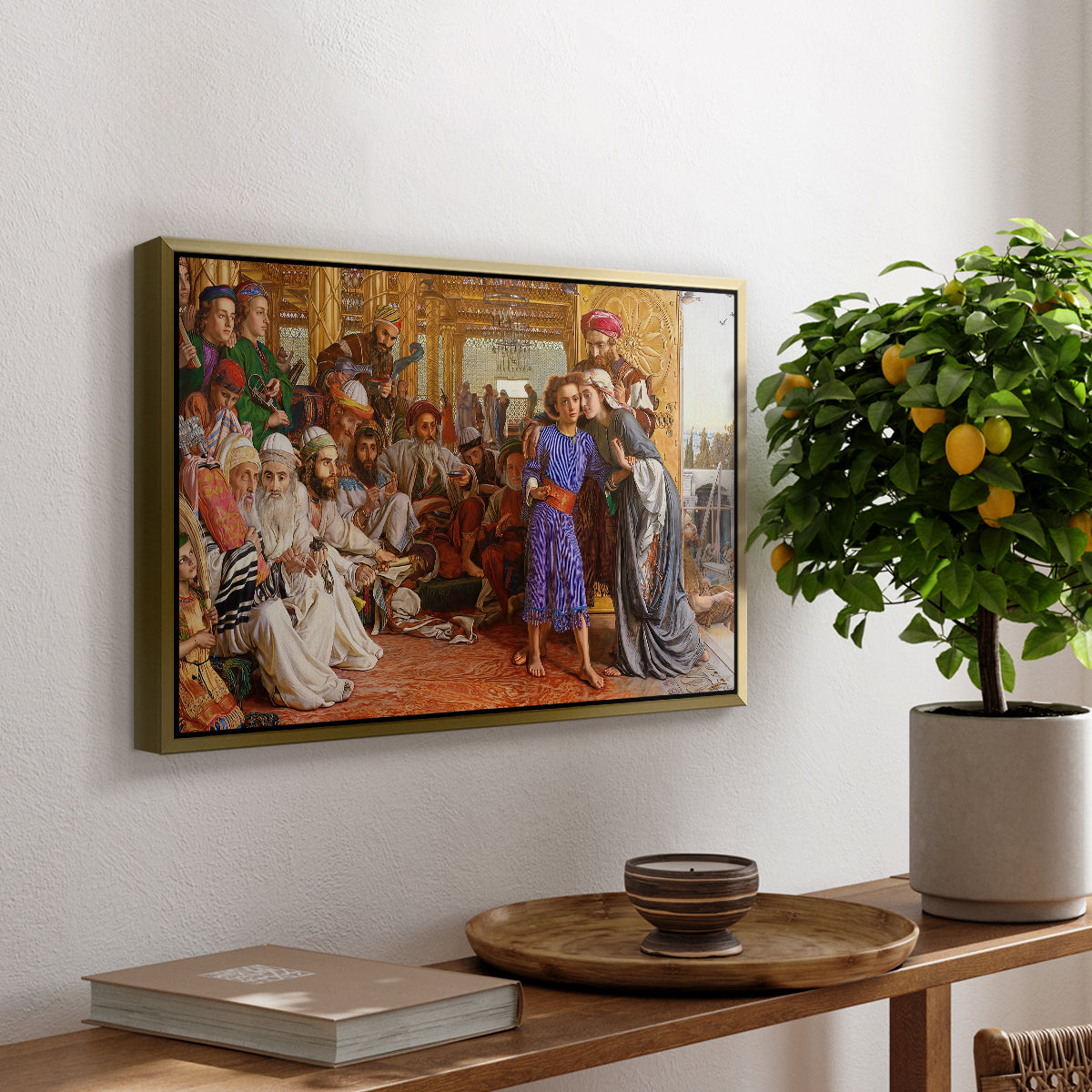 The Finding of the Saviour in the Temple, 1854-1860 - Floater Framed Canvas Print