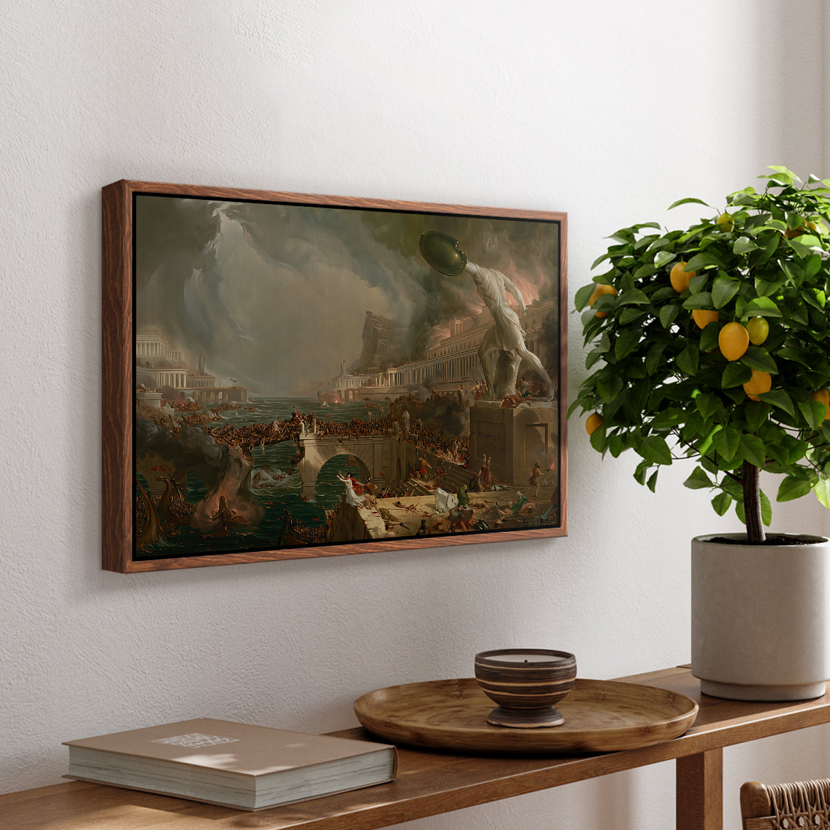 The Course of Empire: Destruction, 1836 - Floater Framed Canvas Print