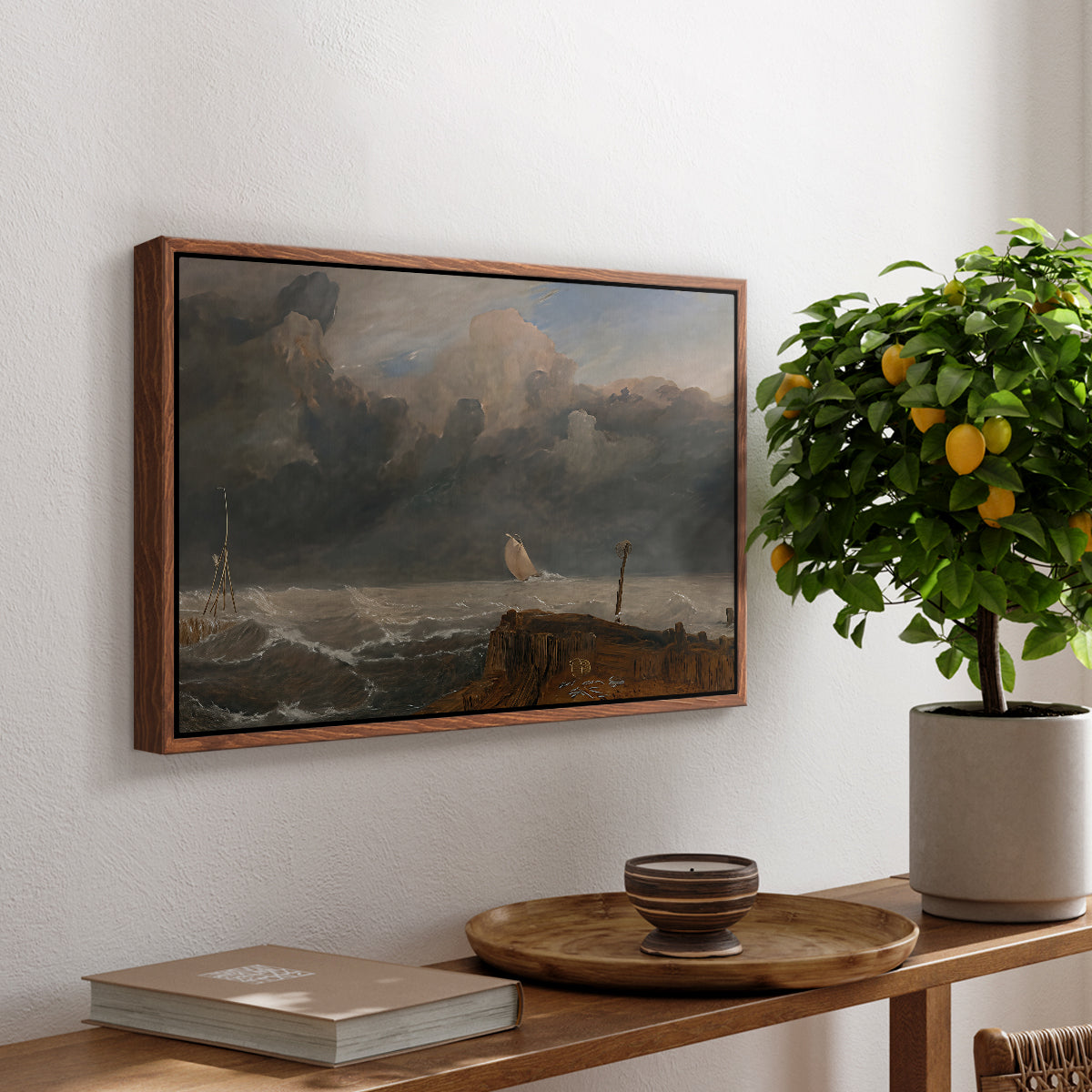 Port Ruysdael, 1827 - Floater Framed Canvas Print