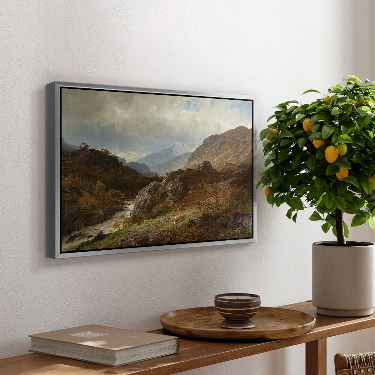 Mountain Landscape, 1864 - Floater Framed Canvas Print