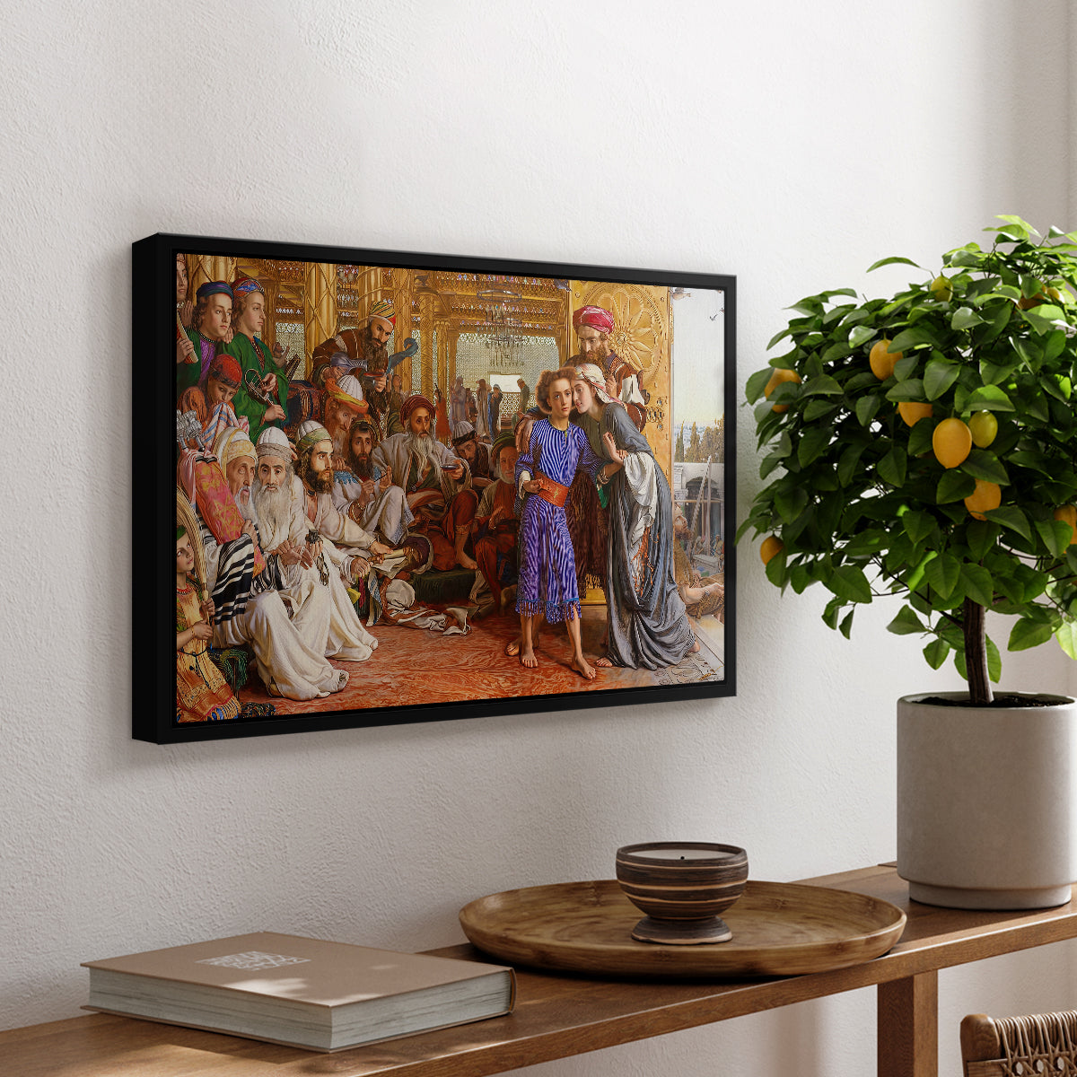 The Finding of the Saviour in the Temple, 1854-1860 - Floater Framed Canvas Print