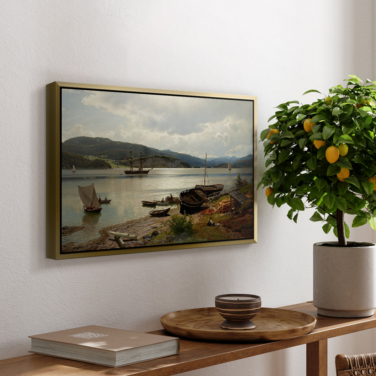 By the Water, 1876 - Floater Framed Canvas Print