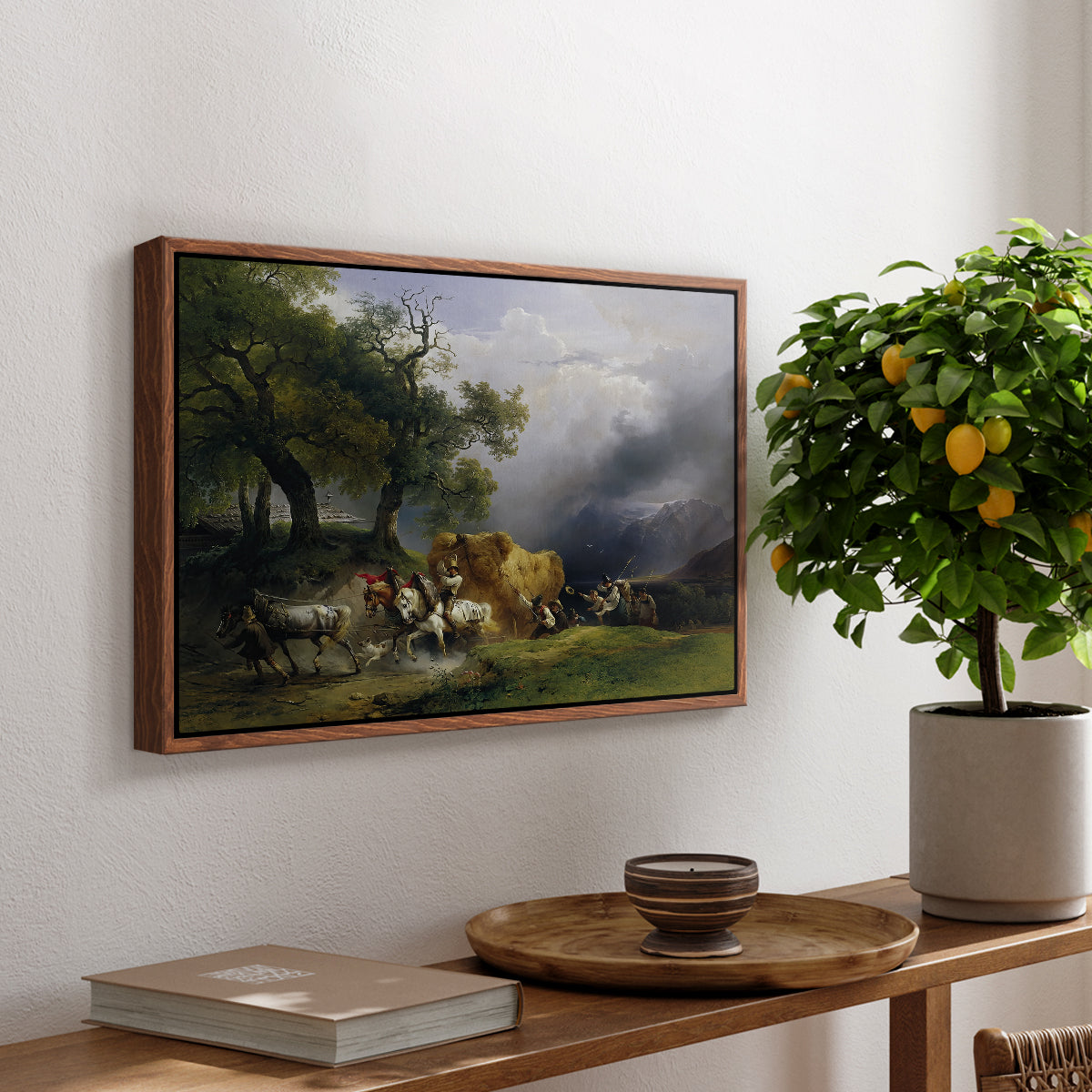 The Harvest Wagon (Der Heuwagen), c. 1850 - Floater Framed Canvas Print