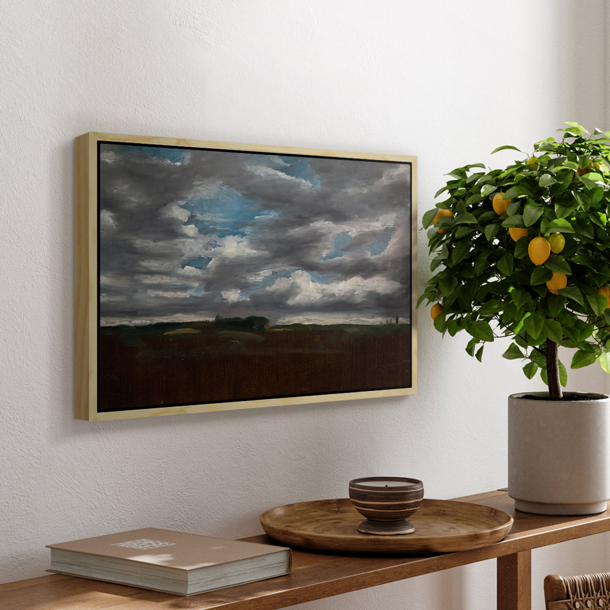 Extensive Landscape with Grey Clouds, c. 1821-1822 - Floater Framed Canvas Print