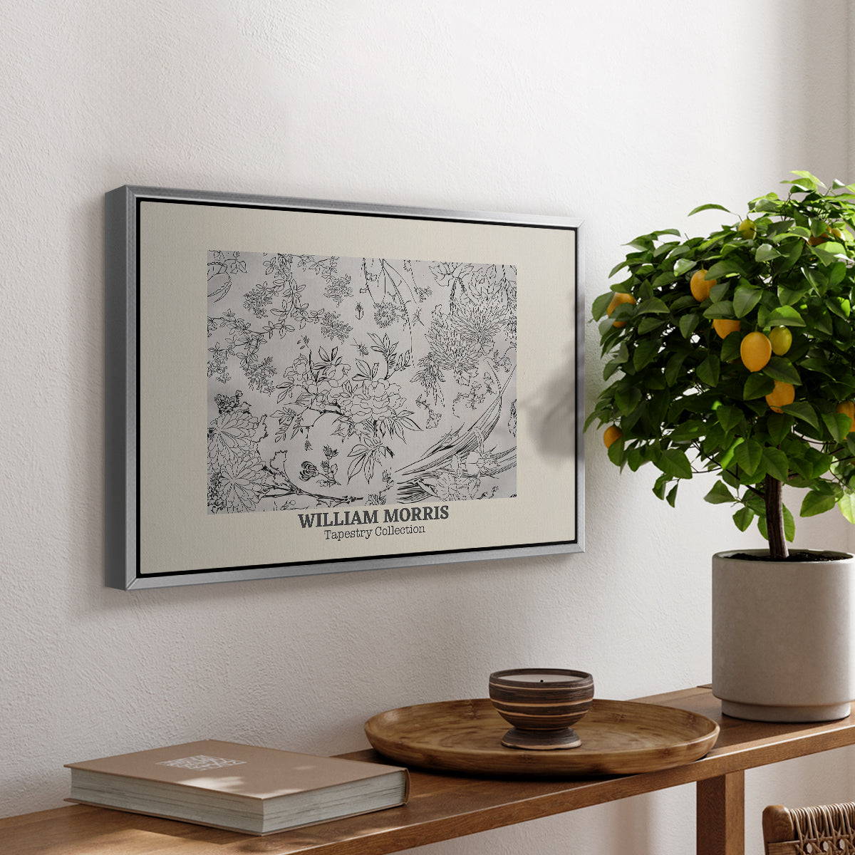 Fleurs, 1866 (Morris Inspired) - Floater Framed Canvas Print